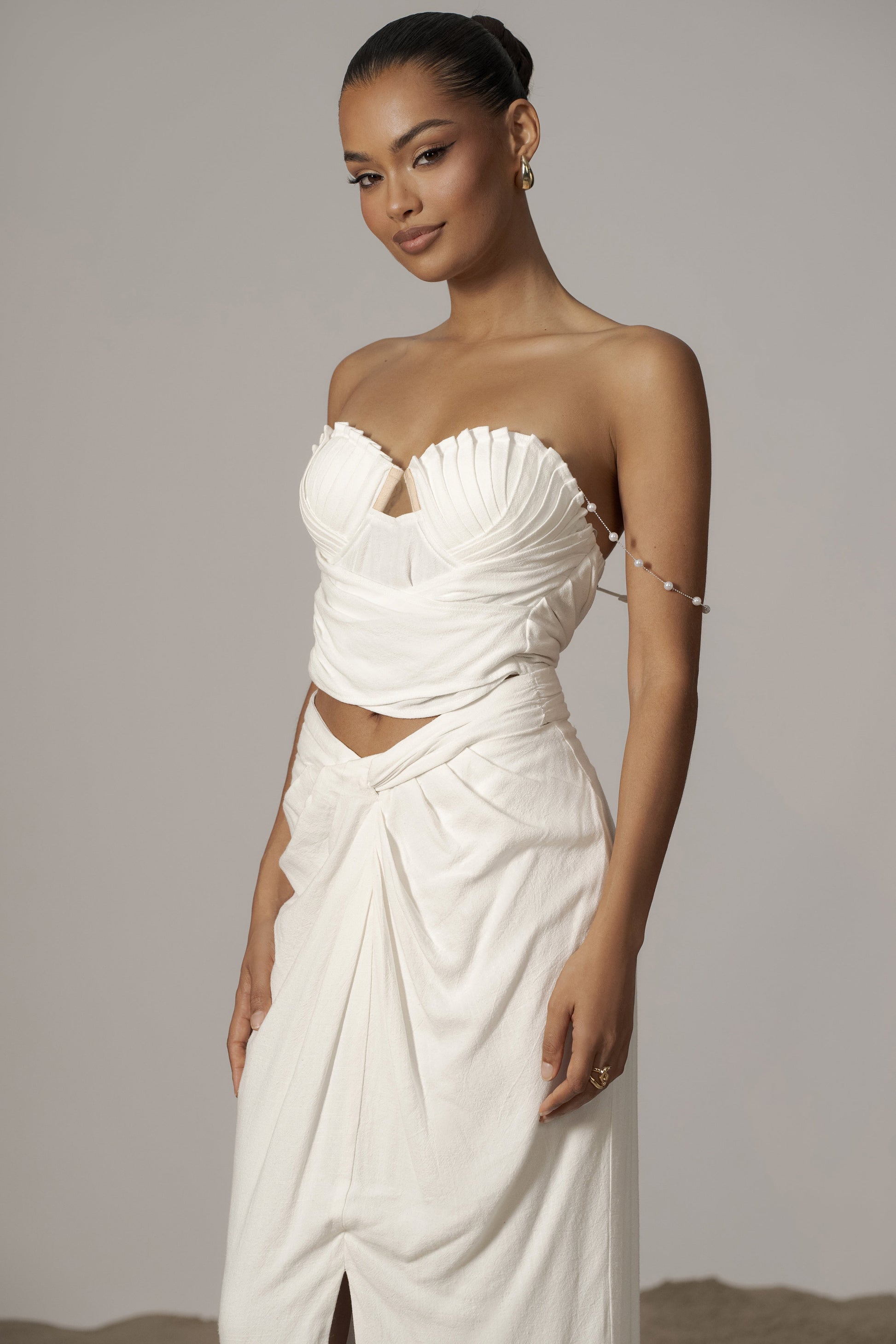 Ivory Dreamland Linen Skirt JLUXLABEL