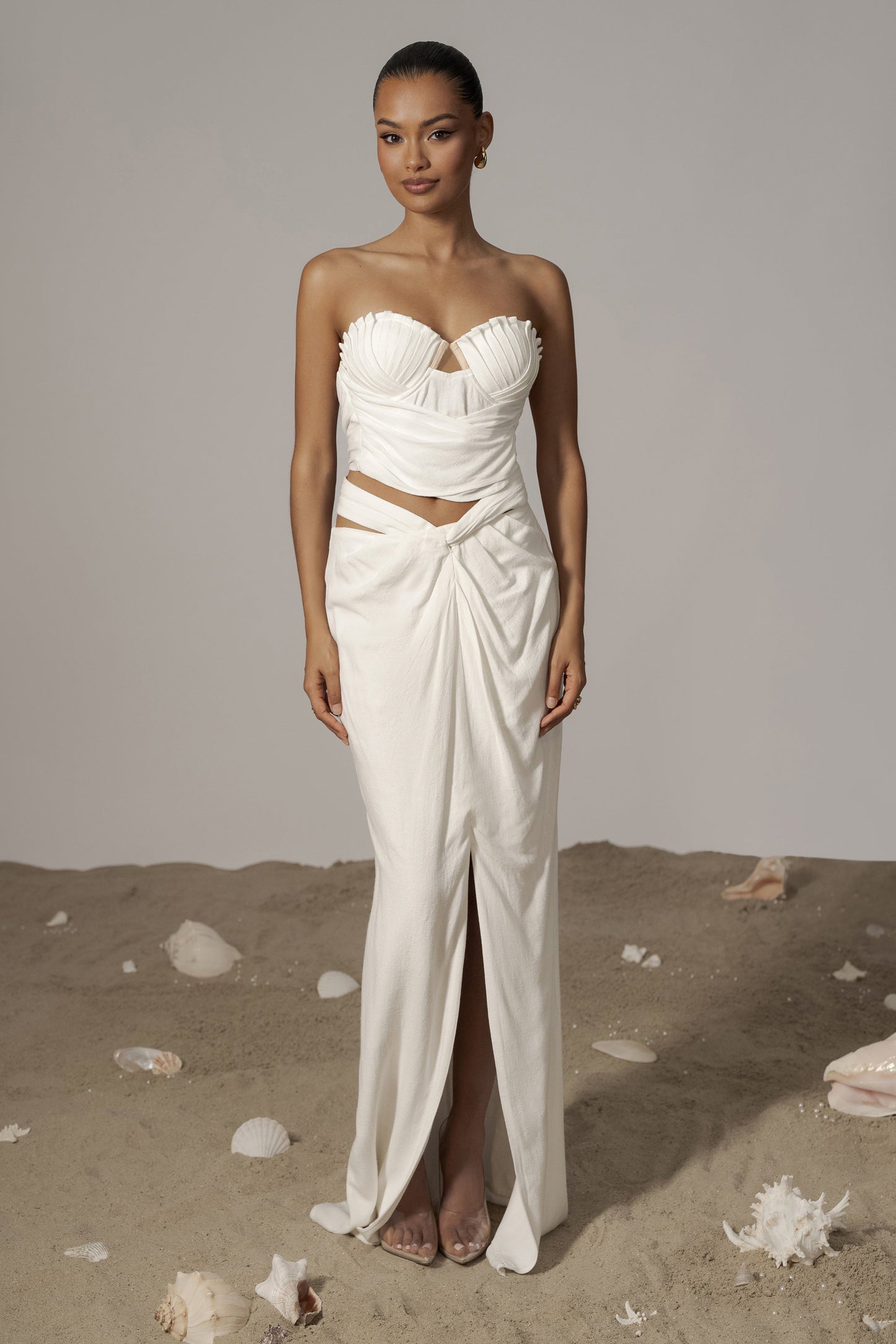 Ivory Dreamland Linen Skirt JLUXLABEL