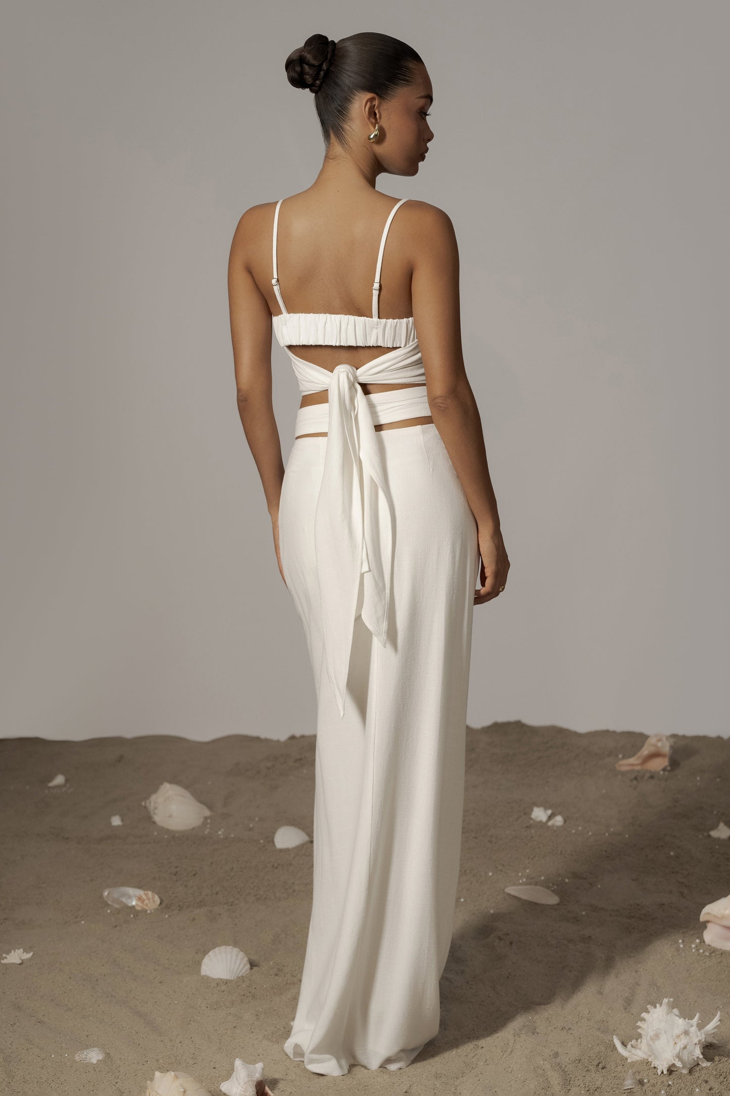 Ivory Dreamland Linen Skirt JLUXLABEL