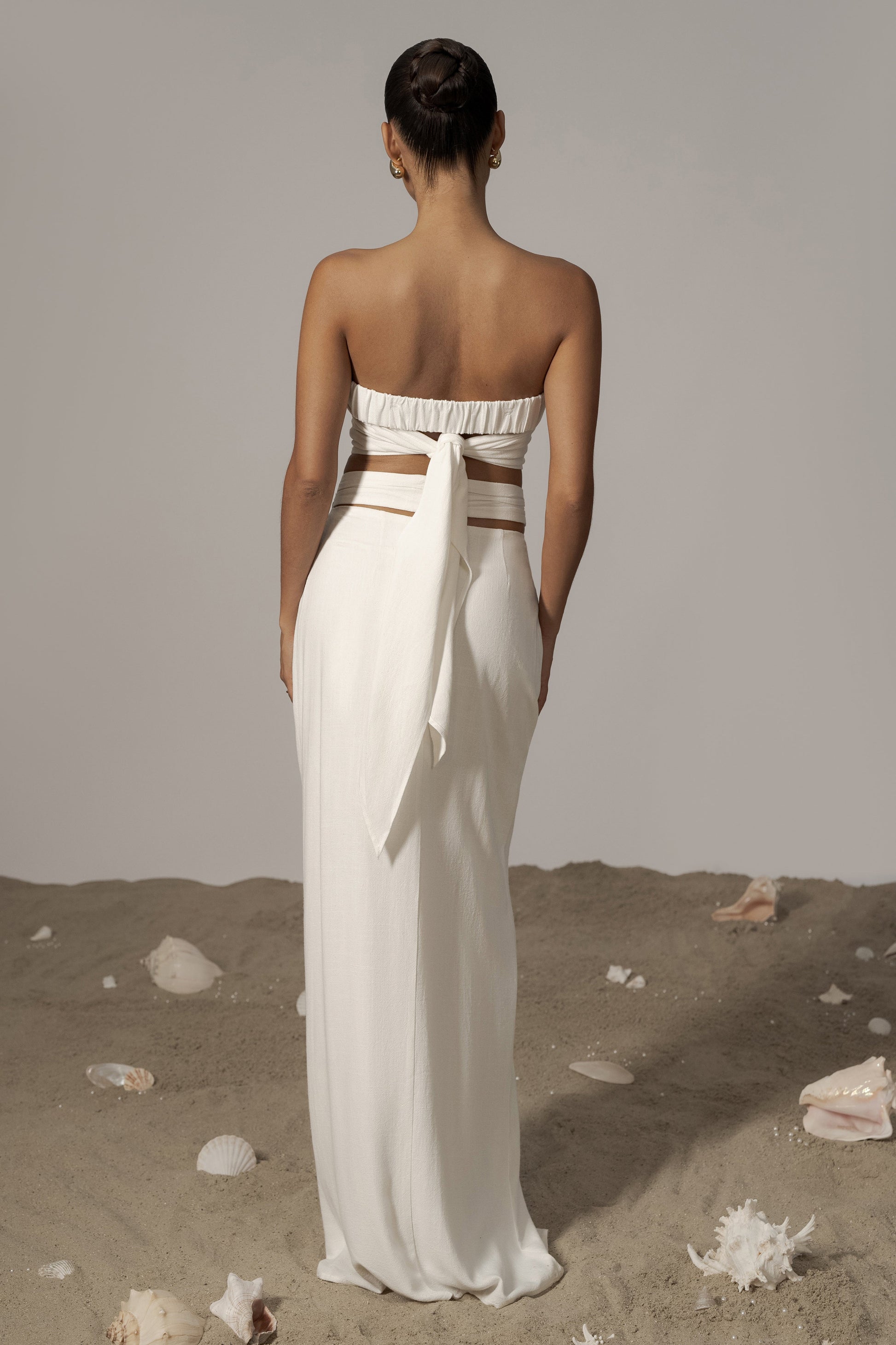 Ivory Dreamland Linen Skirt JLUXLABEL