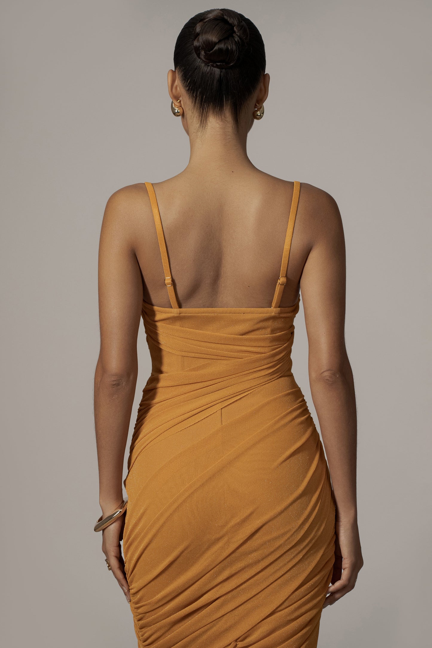 Yellow Catalina Lurex Knit Maxi Dress JLUXLABEL