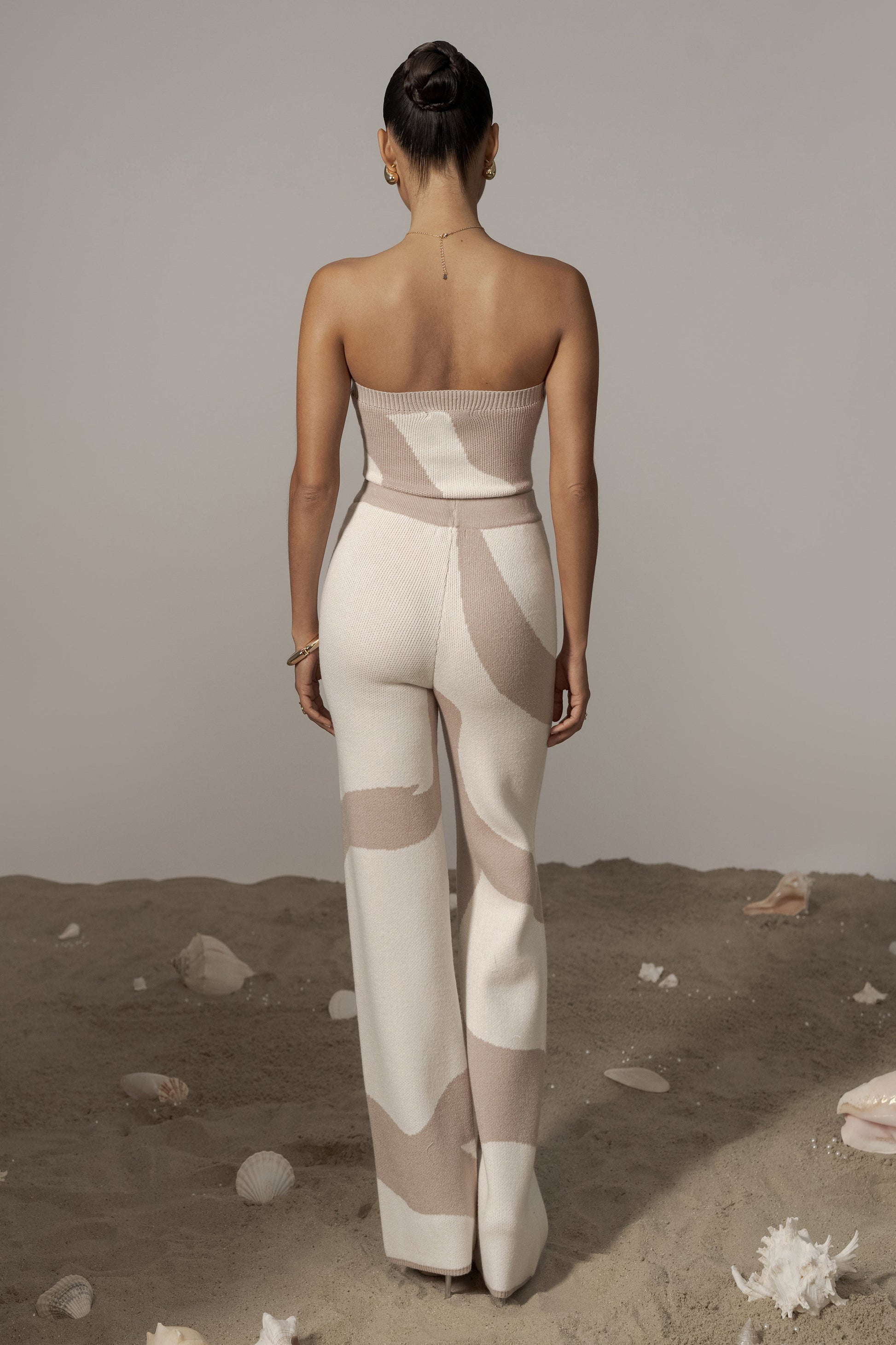 Beige Abstract Seabound Bodysuit JLUXLABEL