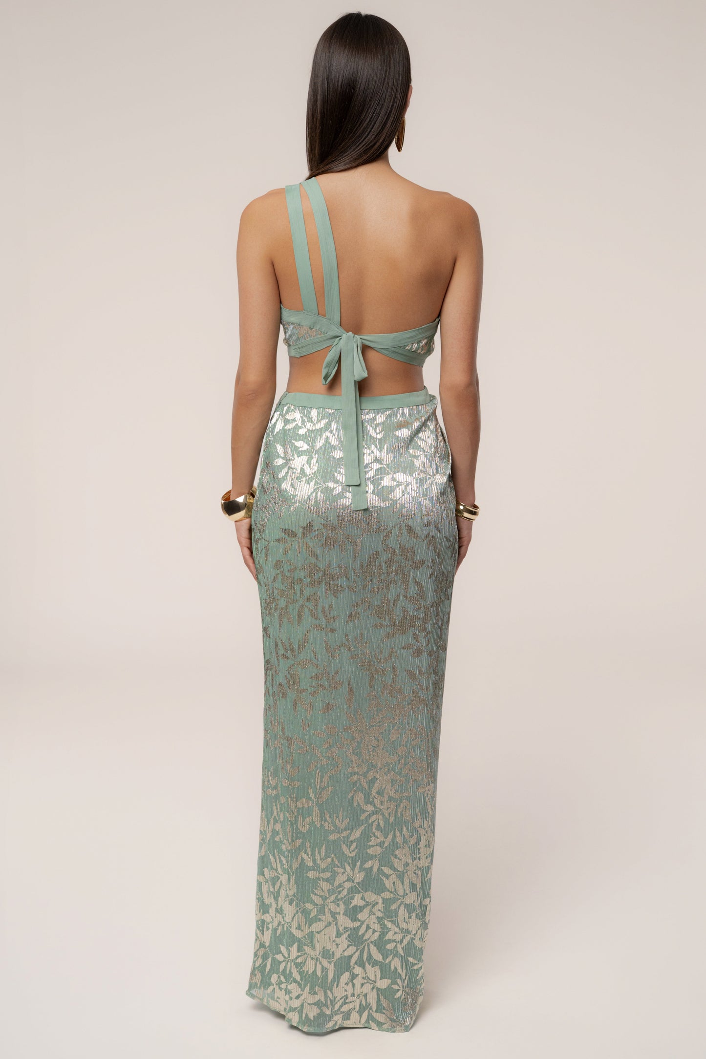 Sage One Shoulder Keyhole Dress JLUXLABEL