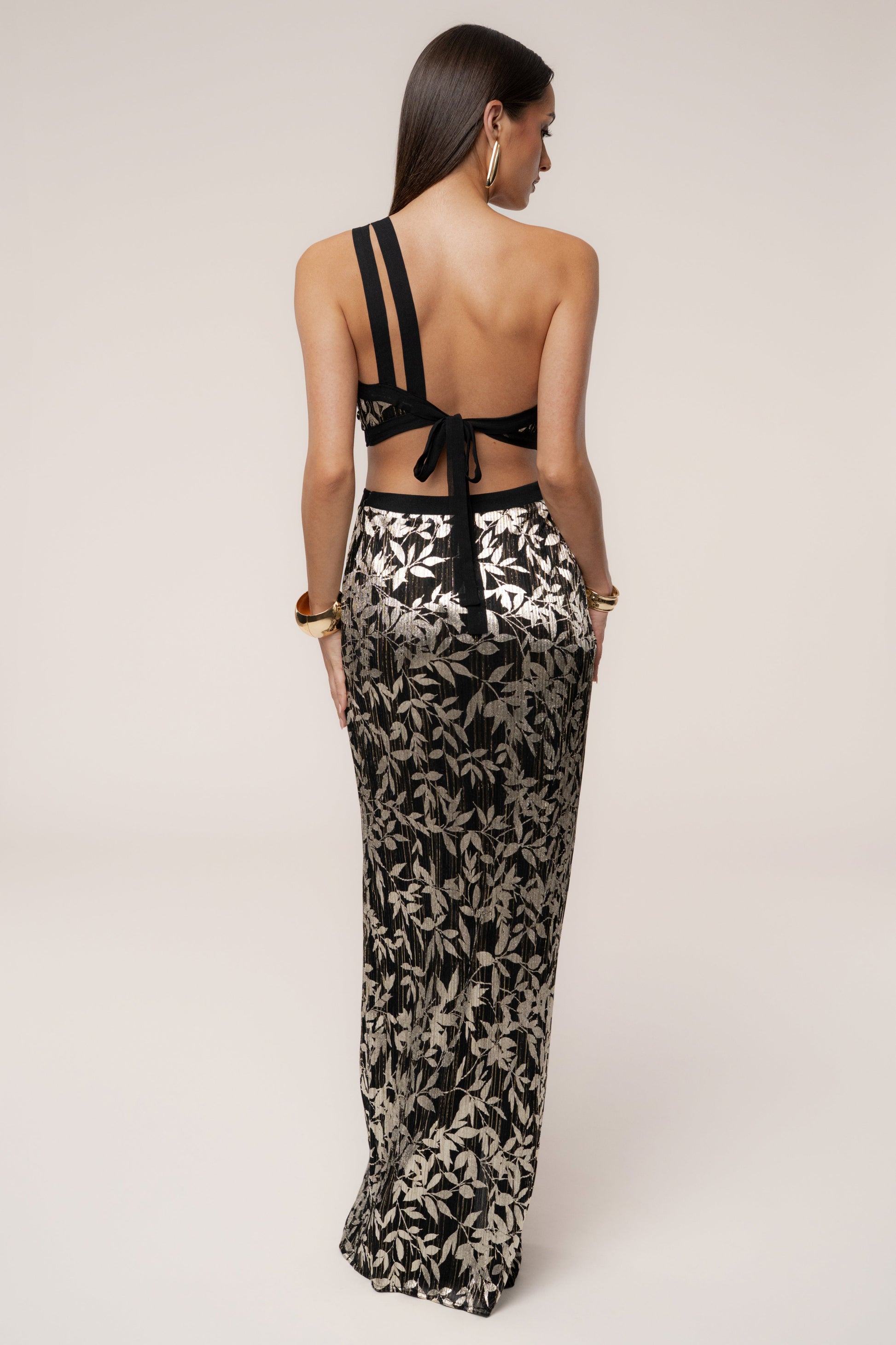Black One Shoulder Keyhole Dress JLUXLABEL