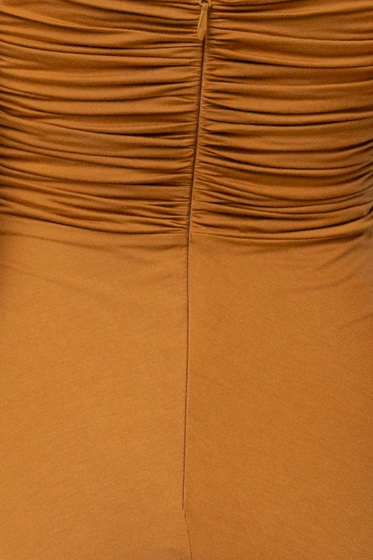 Bronze Atlantis Drape Maxi Dress JLUXLABEL