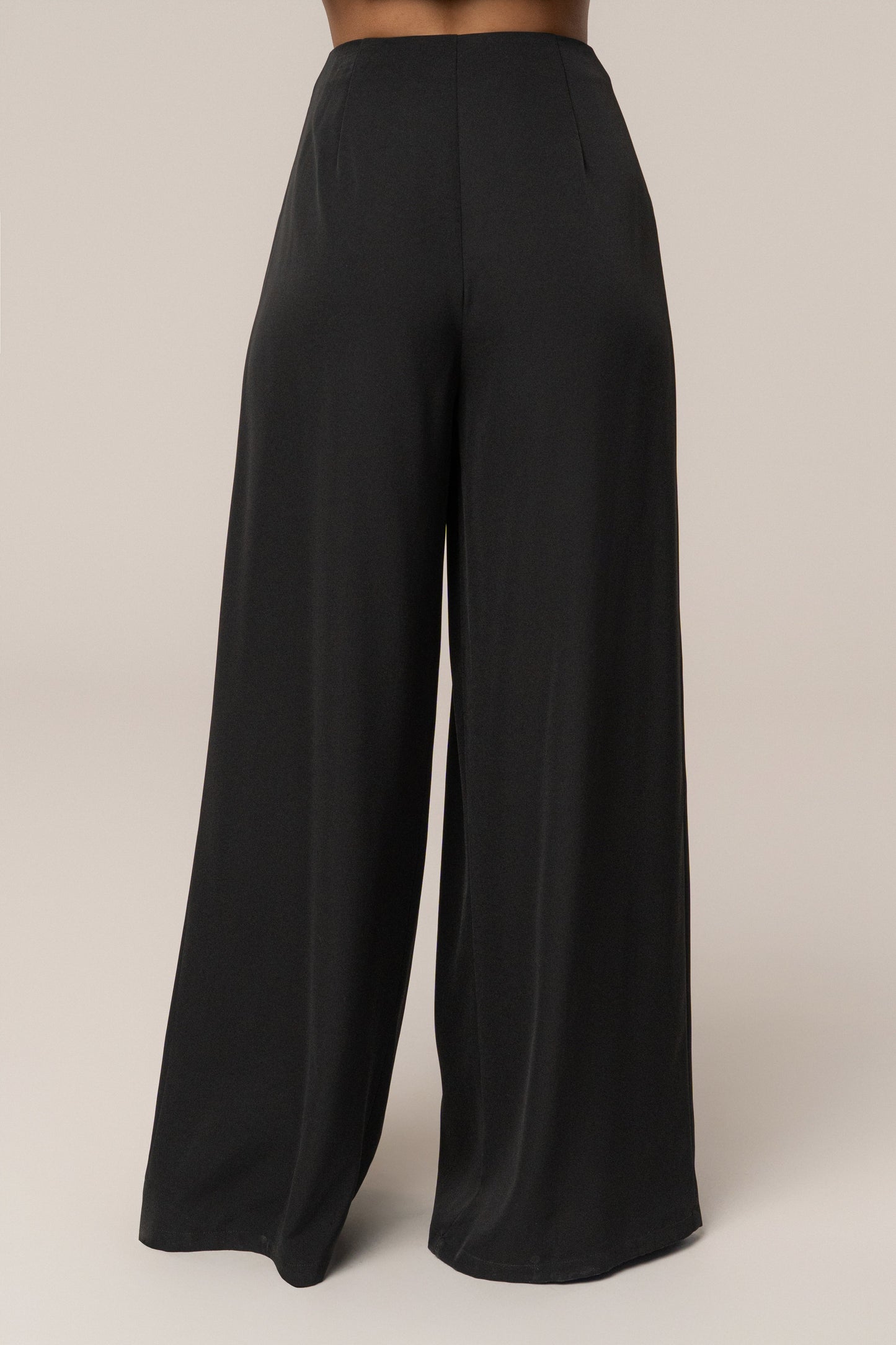 Black Summer Ease Wide Leg Pants JLUXLABEL