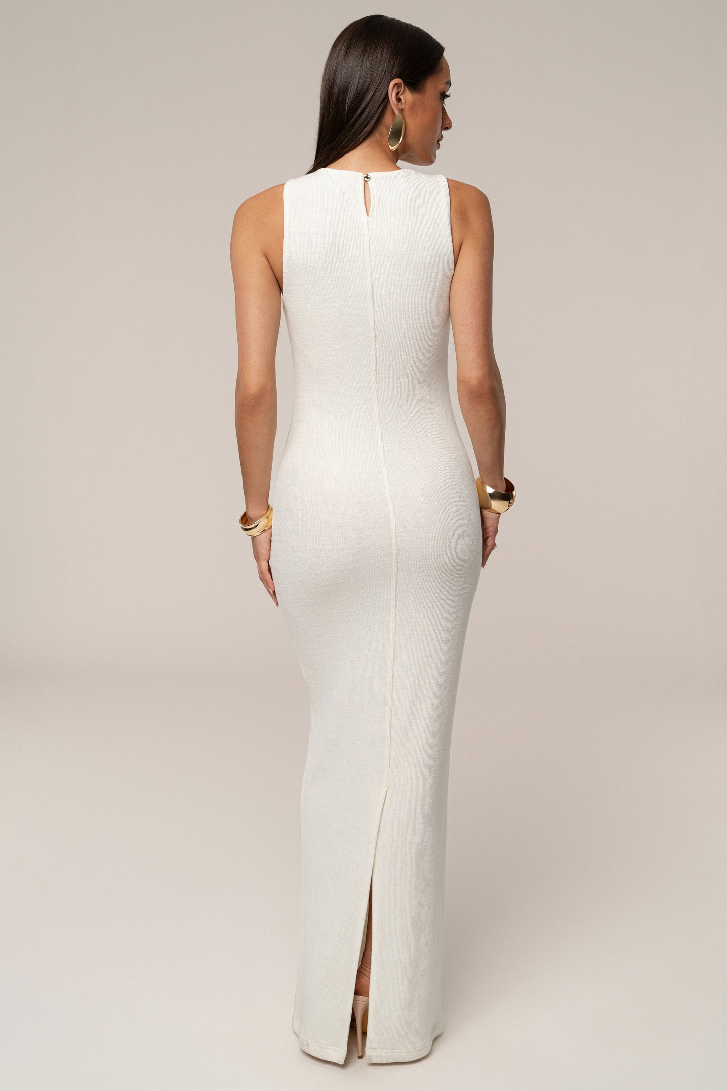 Ivory Alessia Knit Maxi Dress JLUXLABEL