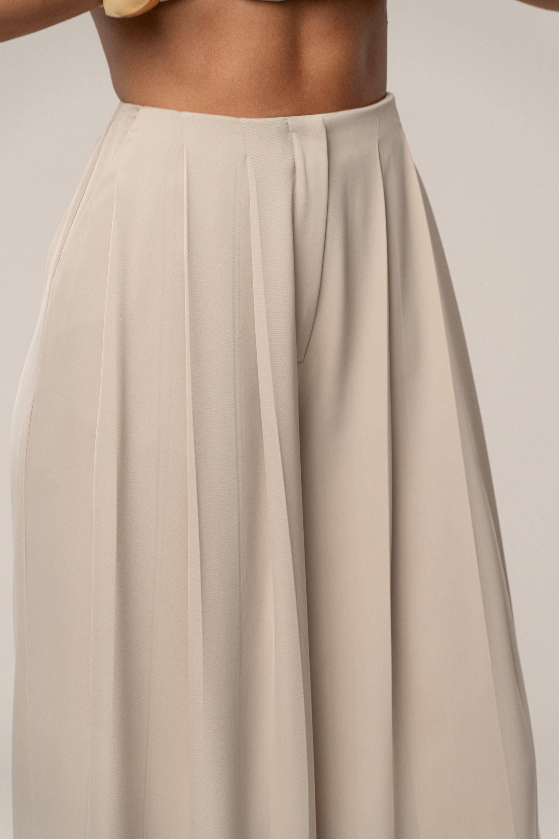 Beige Summer Ease Wide Leg Pants JLUXLABEL