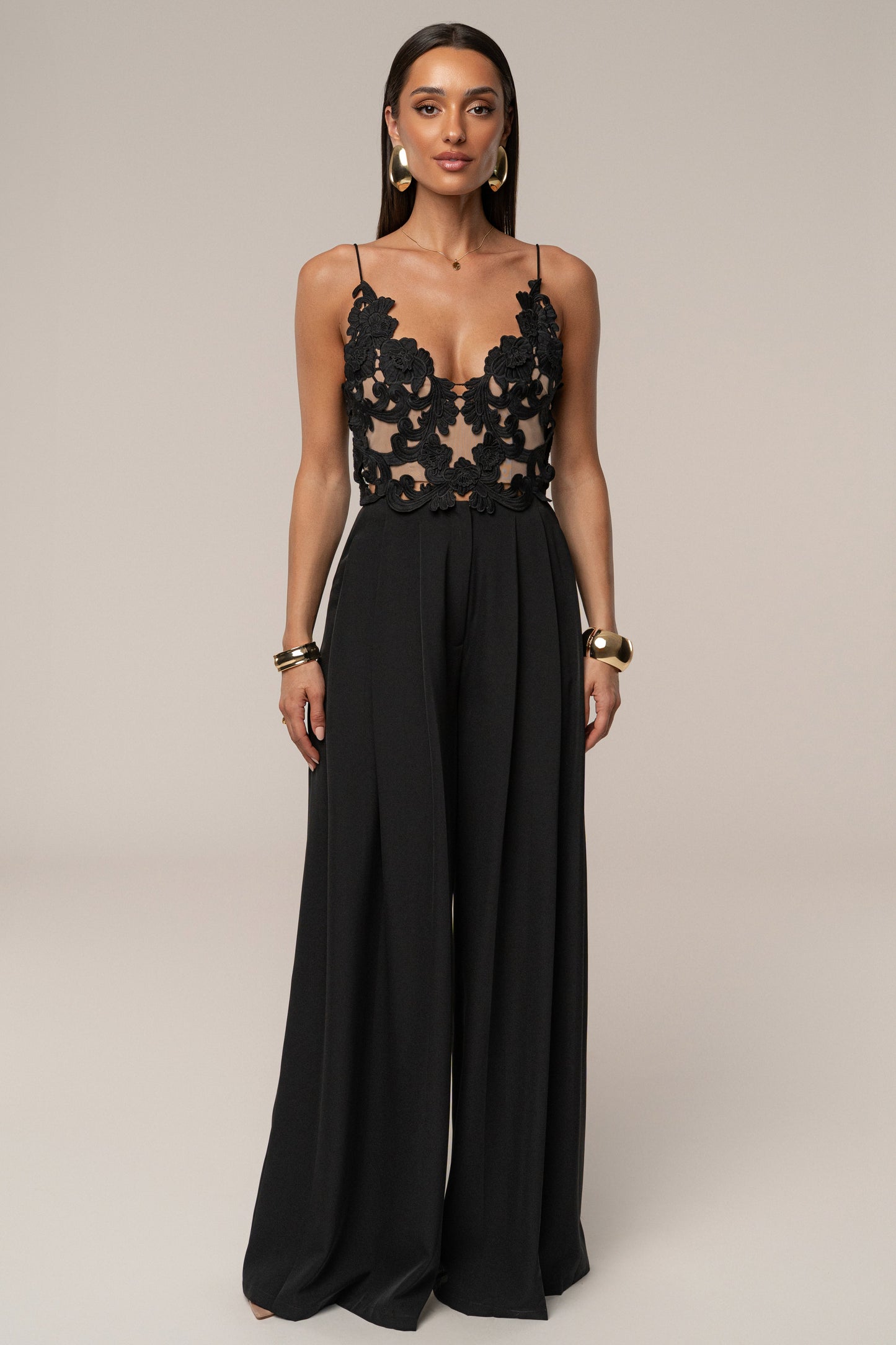 Black Summer Ease Wide Leg Pants JLUXLABEL