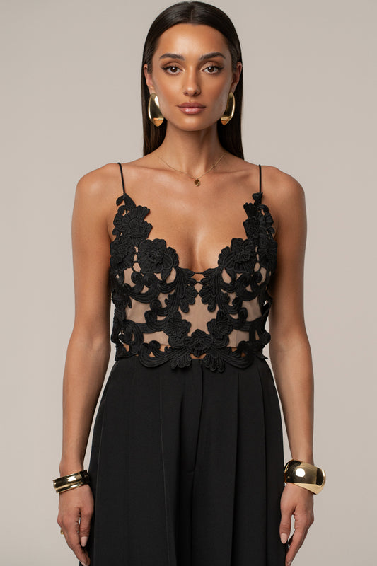 Black Anahi Embroidered Top JLUXLABEL