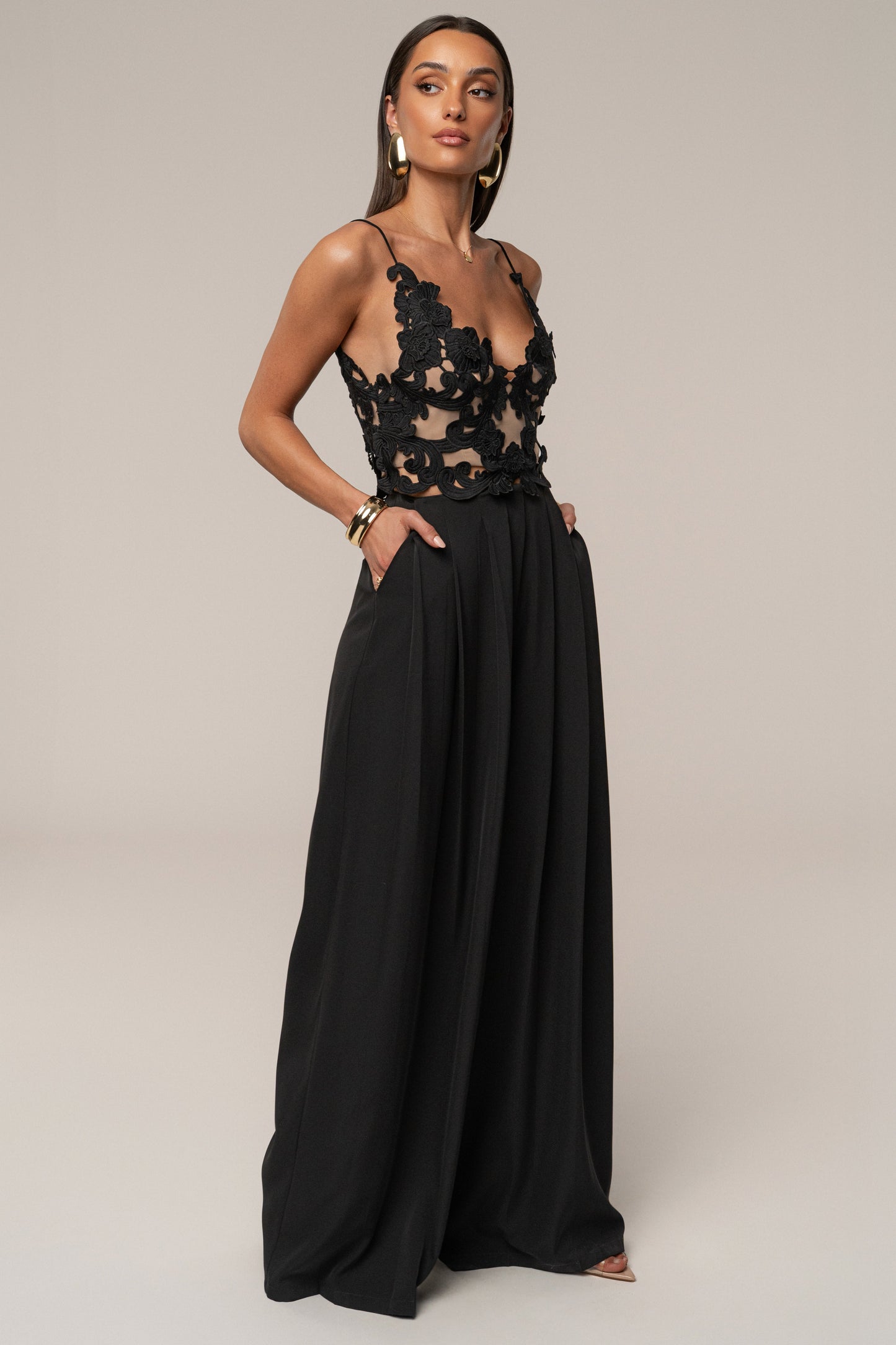 Black Anahi Embroidered Top JLUXLABEL