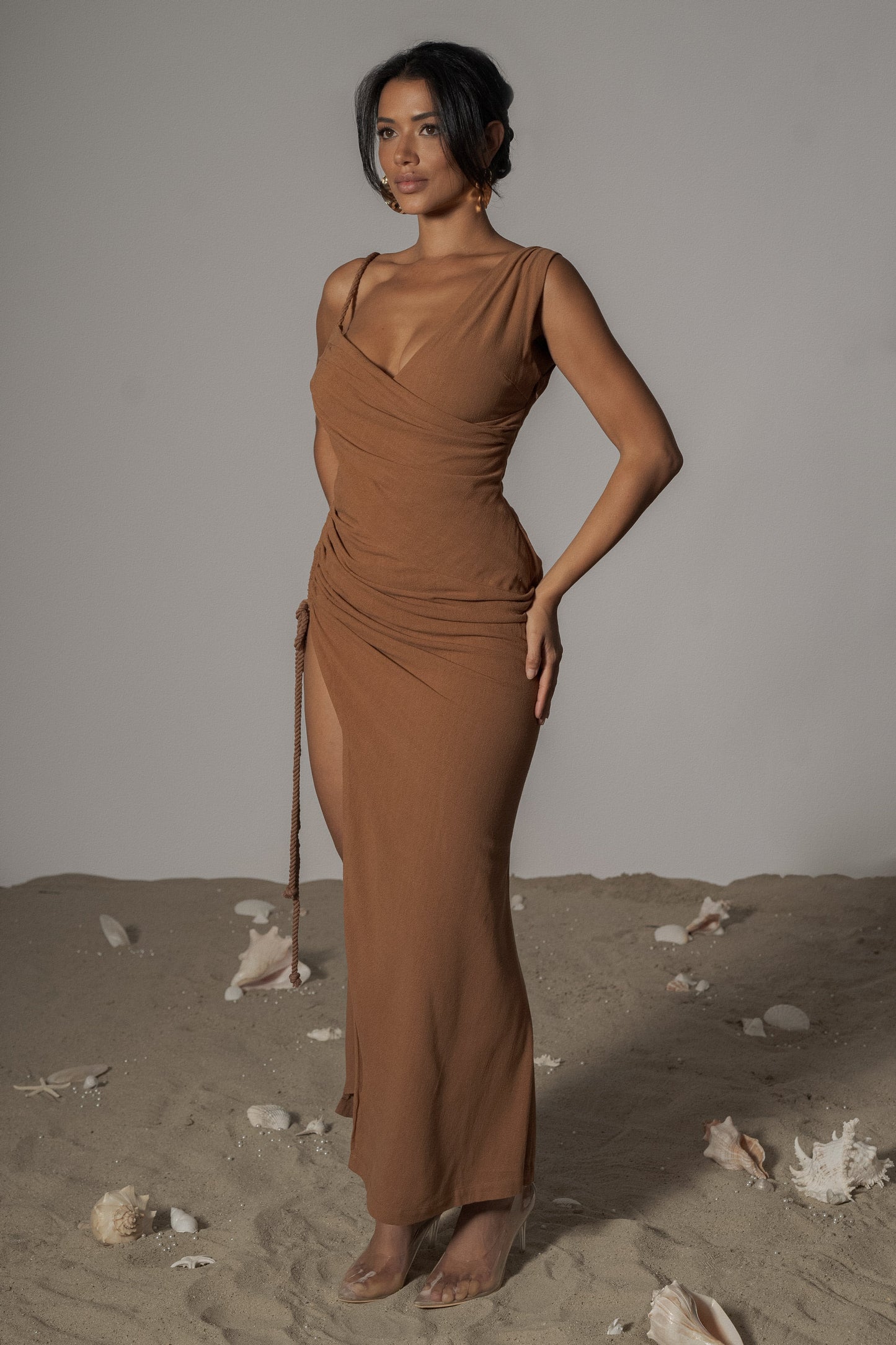 Pecan Dreaming Of Summer Linen Dress JLUXLABEL