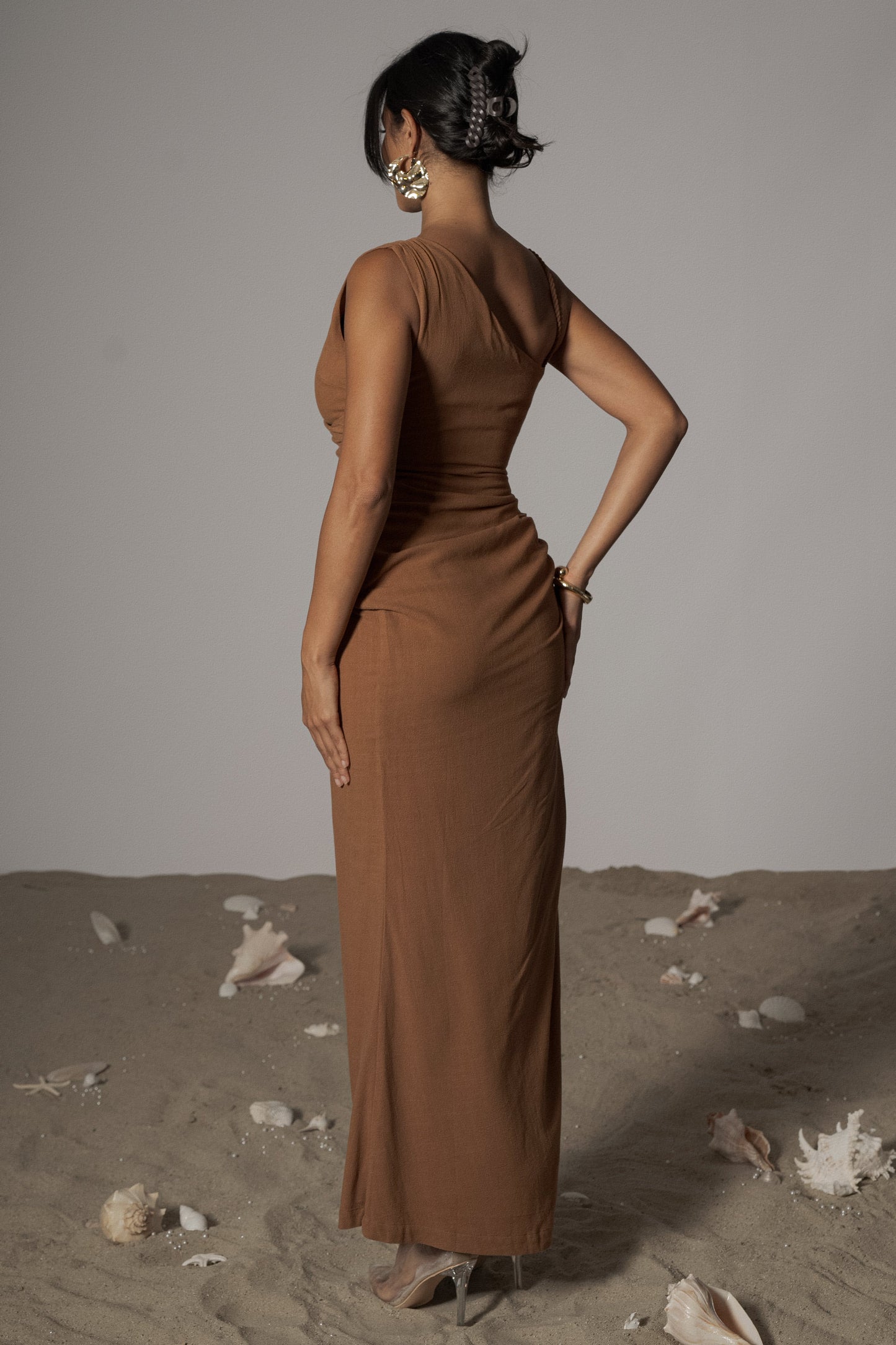 Pecan Dreaming Of Summer Linen Dress JLUXLABEL