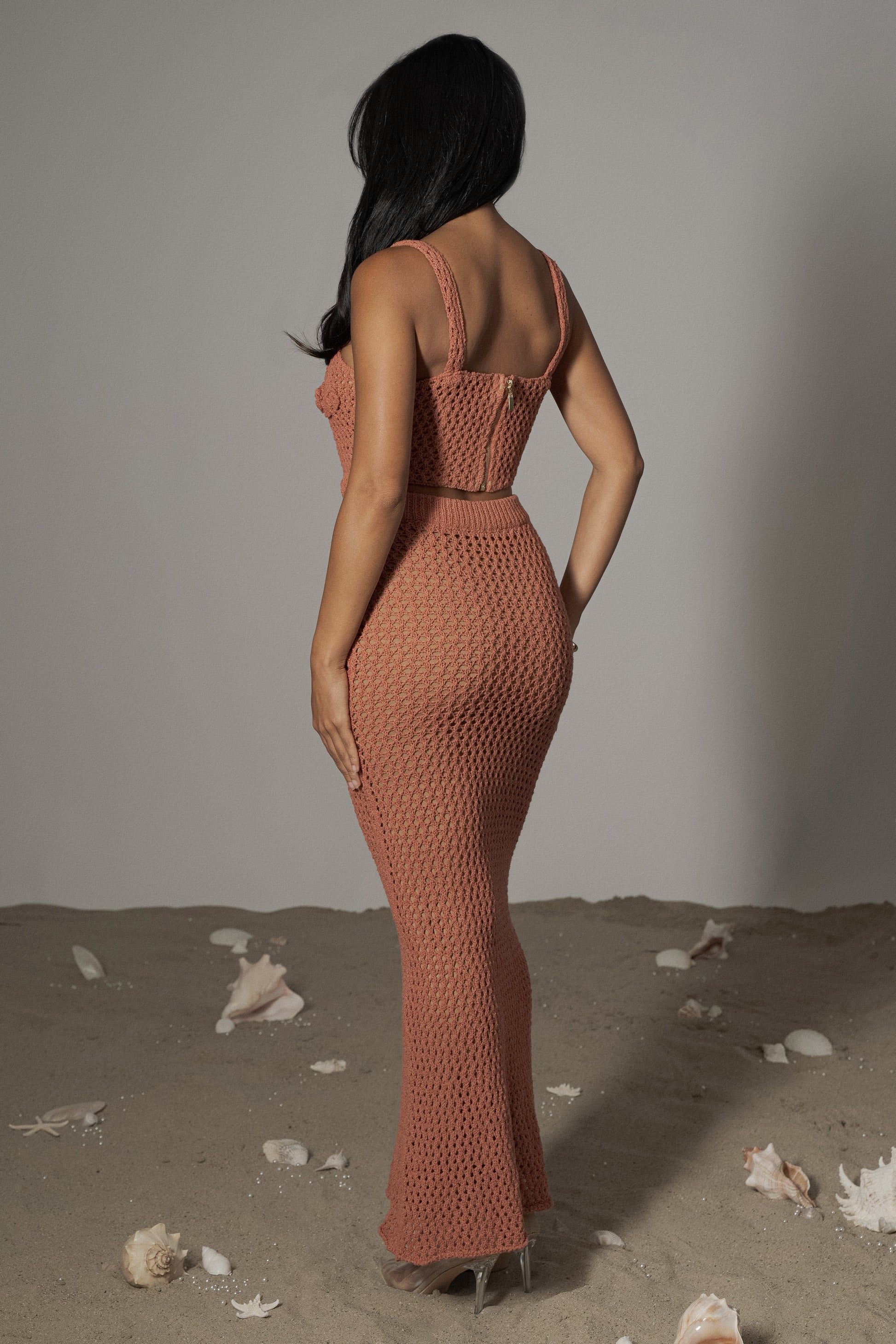 Terra Cotta Sea Depths Maxi Skirt JLUXLABEL