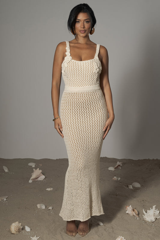 Ivory Sea Depths Maxi Skirt JLUXLABEL