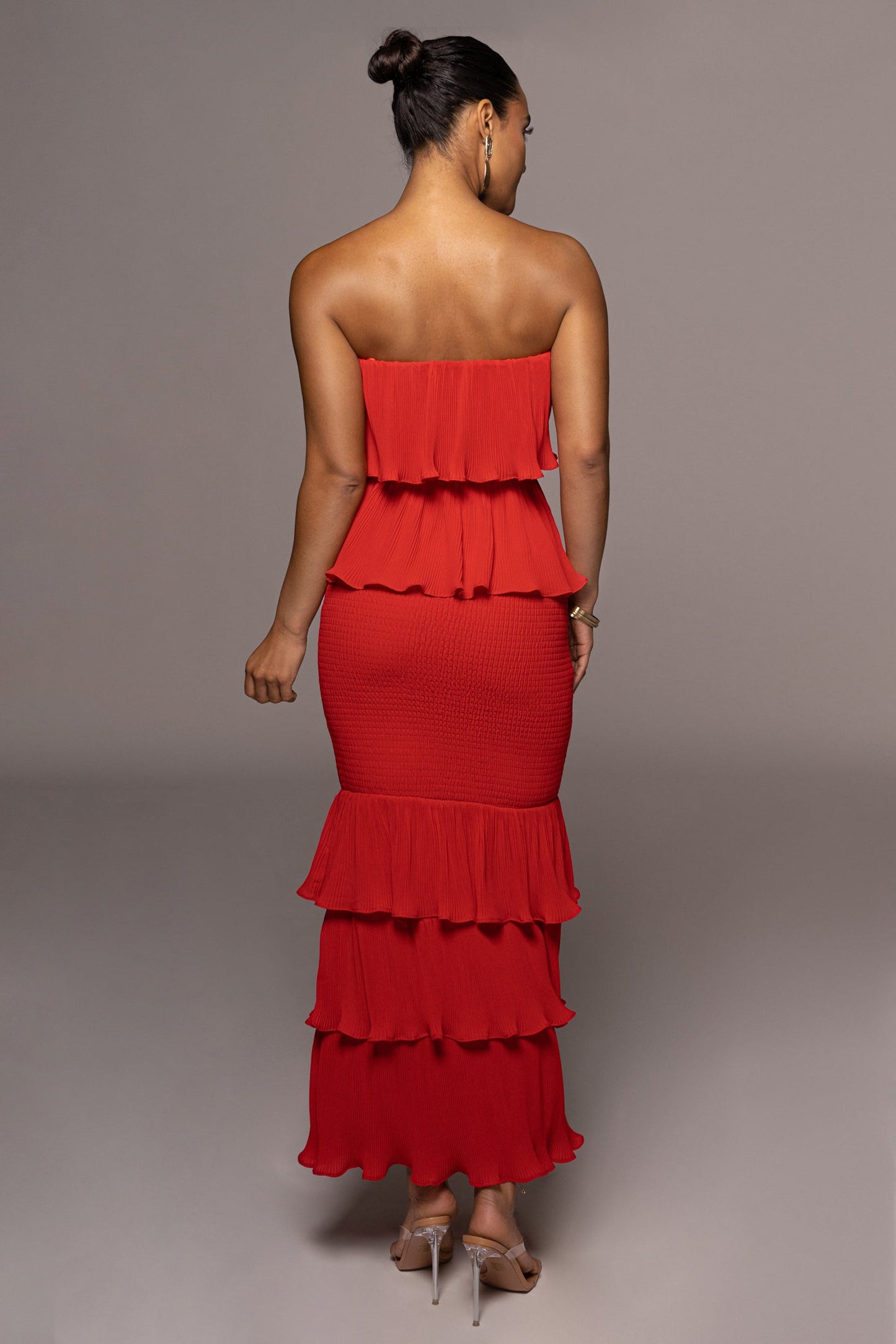 Red Casa Blanca Ruffle Dress JLUXLABEL