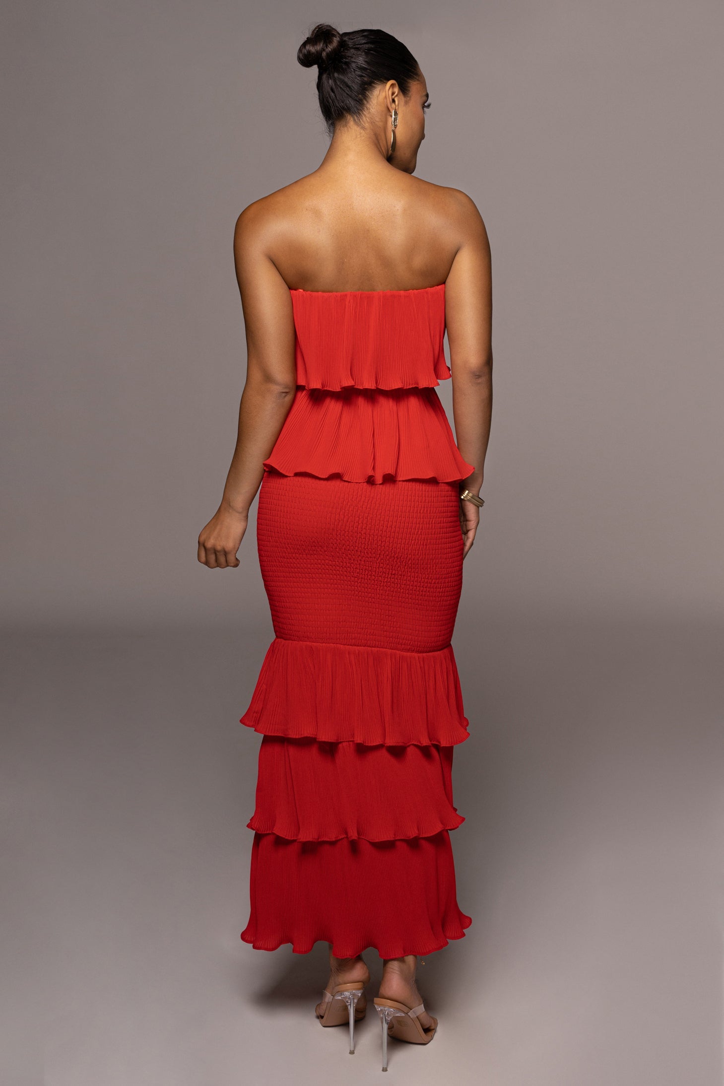 Red Casa Blanca Ruffle Dress JLUXLABEL