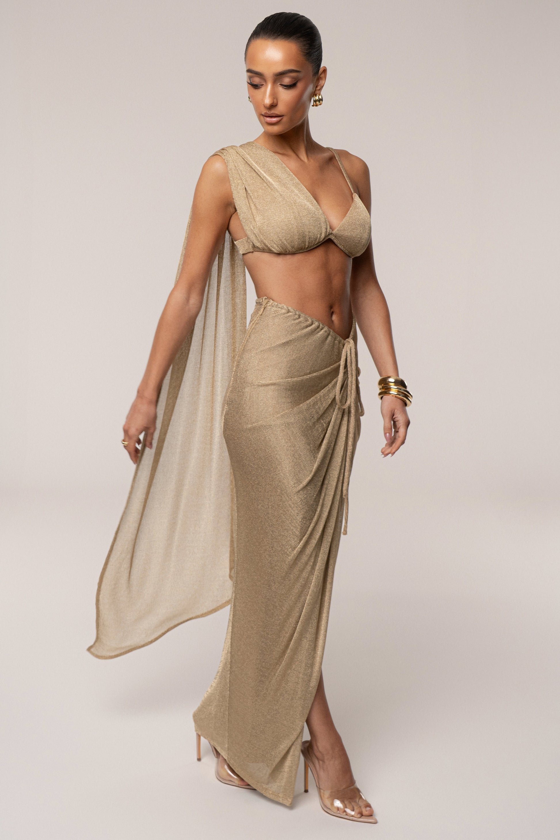 Gold Nocturne Draped Top JLUXLABEL