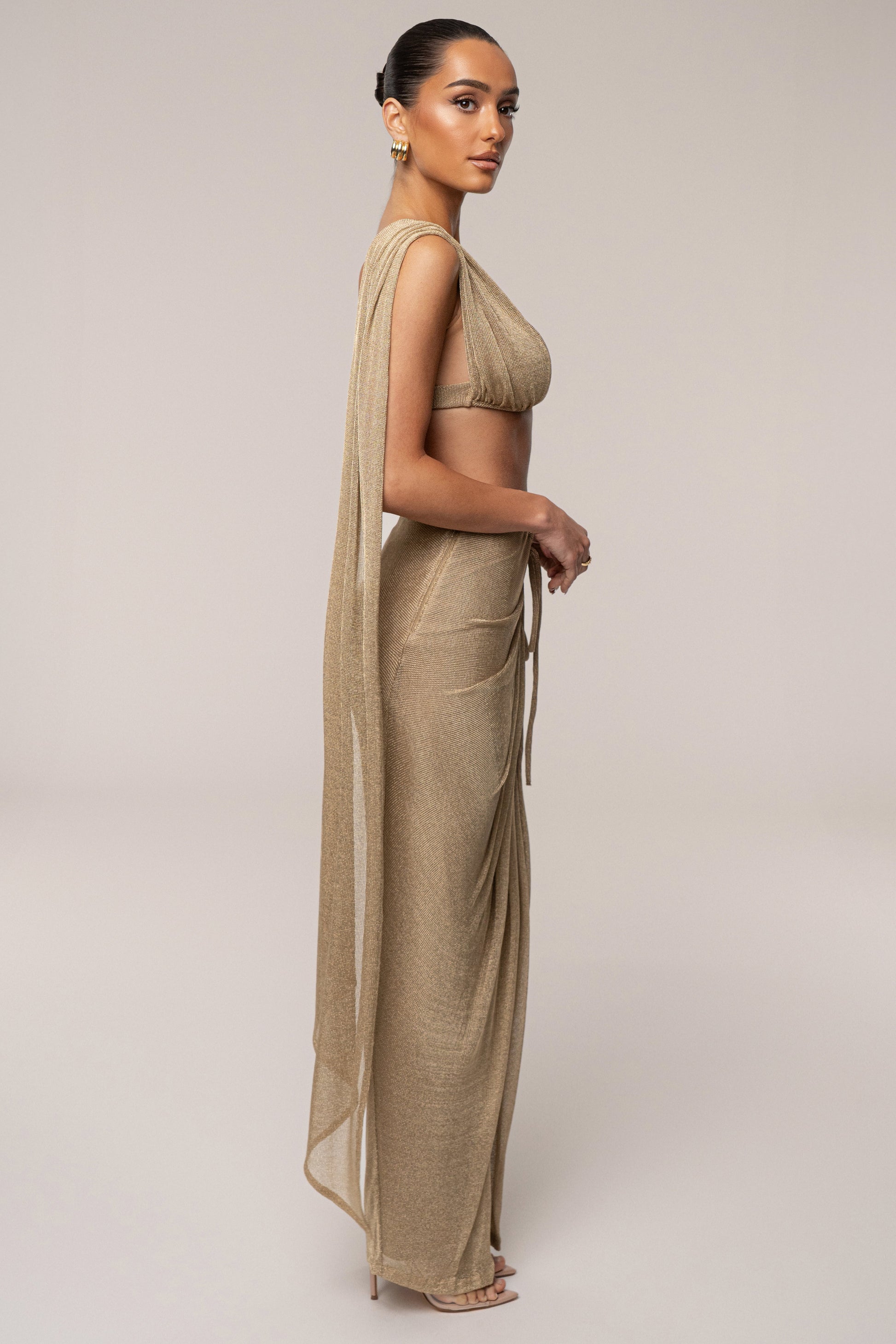 Gold Nocturne Draped Top JLUXLABEL