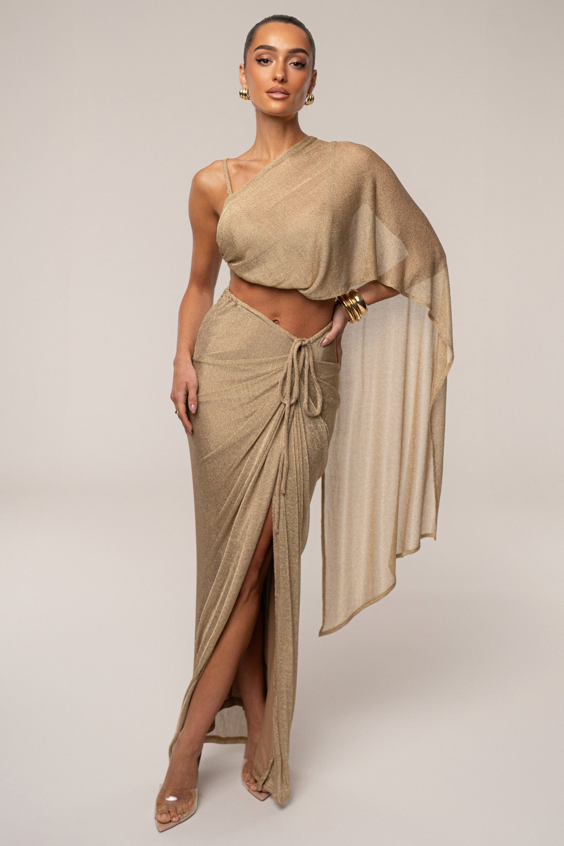 Gold Nocturne Draped Top JLUXLABEL