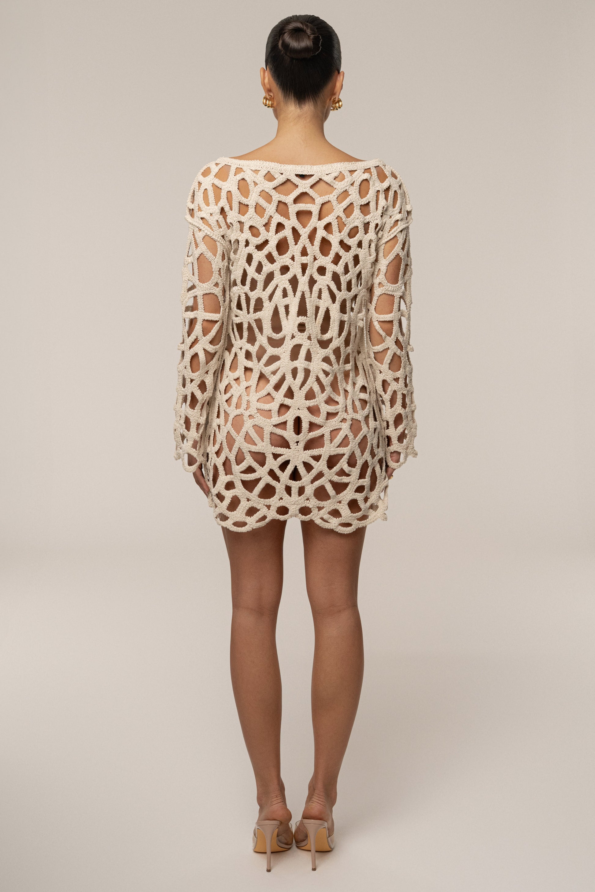 Ecru Seaside Crochet Cover Up JLUXLABEL