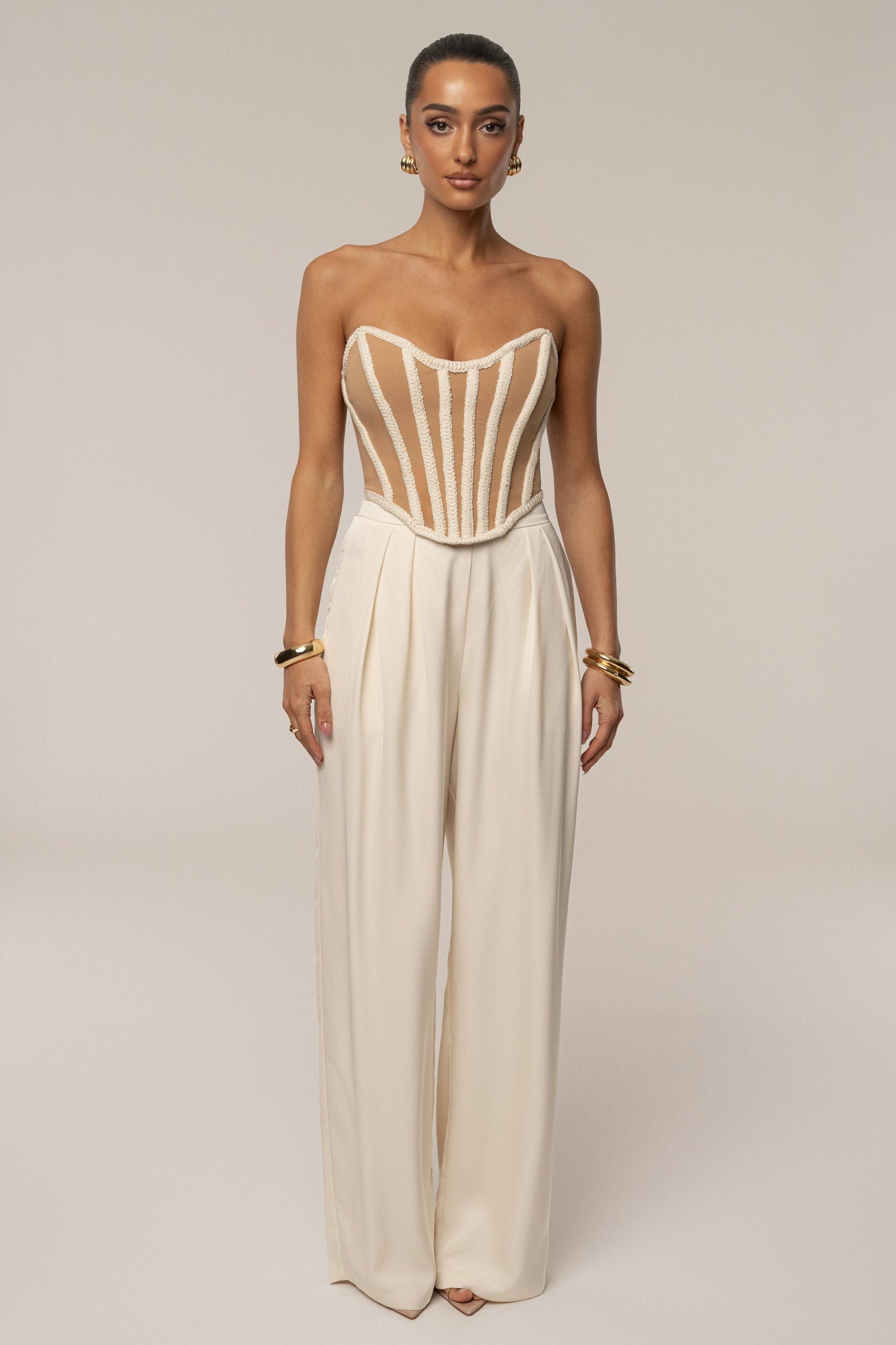 Ivory Cassis Braided Corset JLUXLABEL