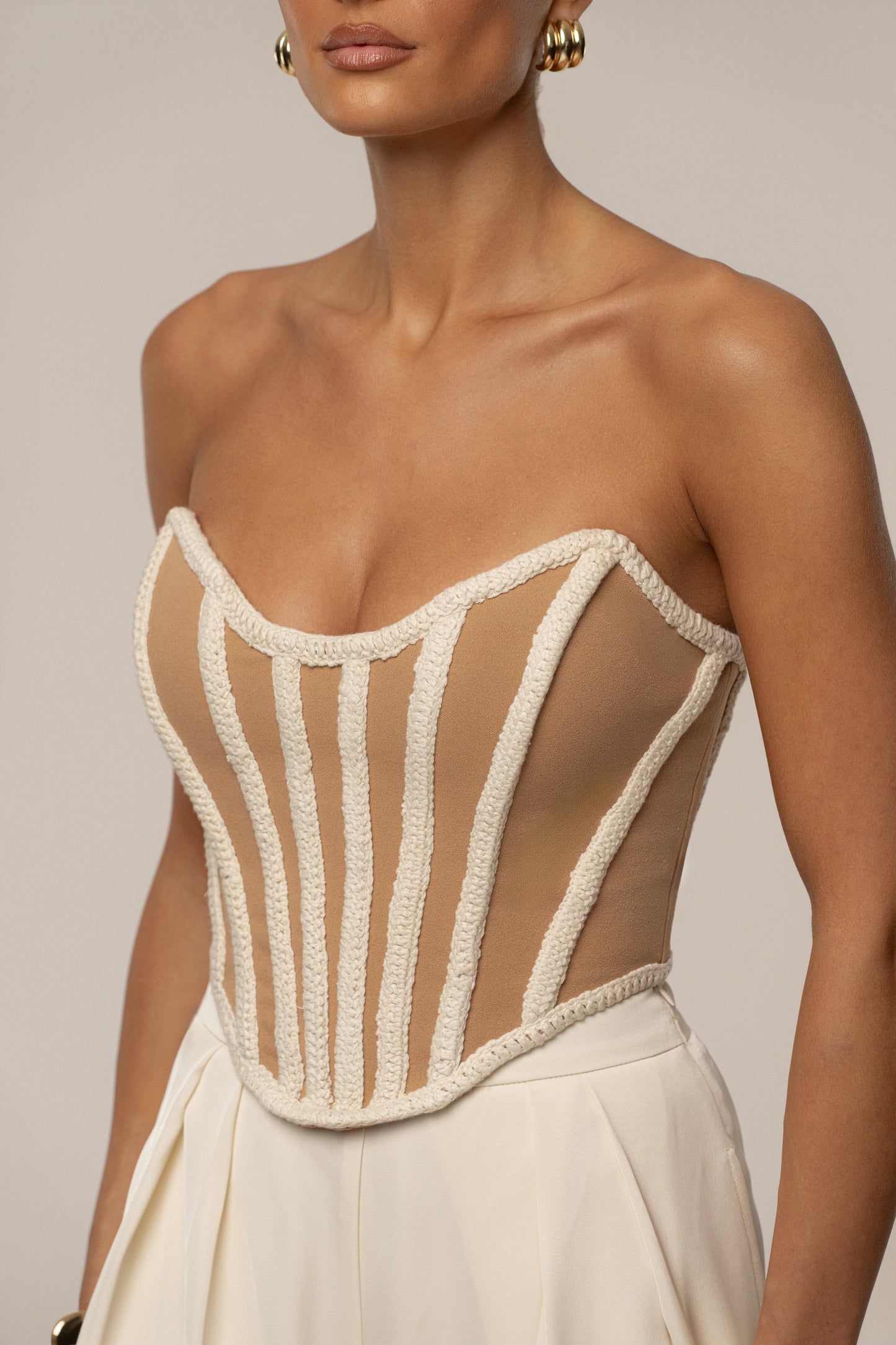 Ivory Cassis Braided Corset JLUXLABEL