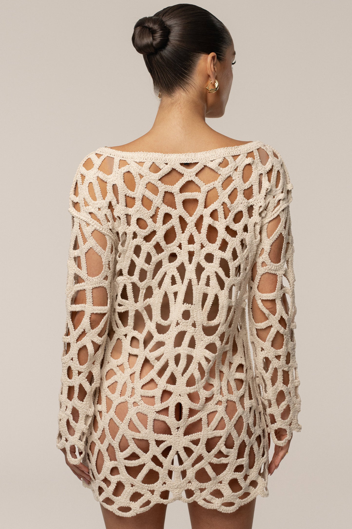 Ecru Seaside Crochet Cover Up JLUXLABEL