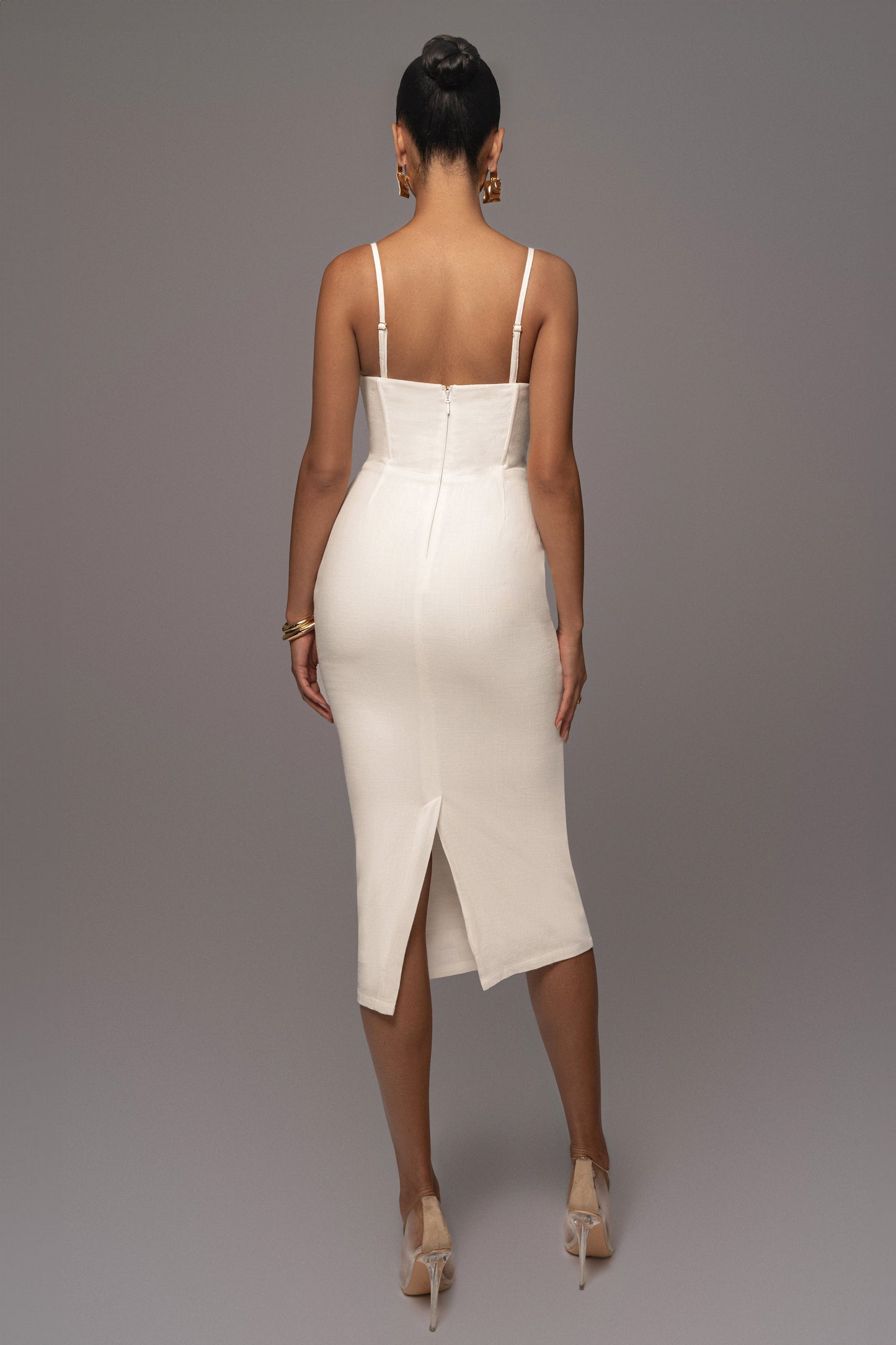 Ivory Private Retreat Linen Dress JLUXLABEL