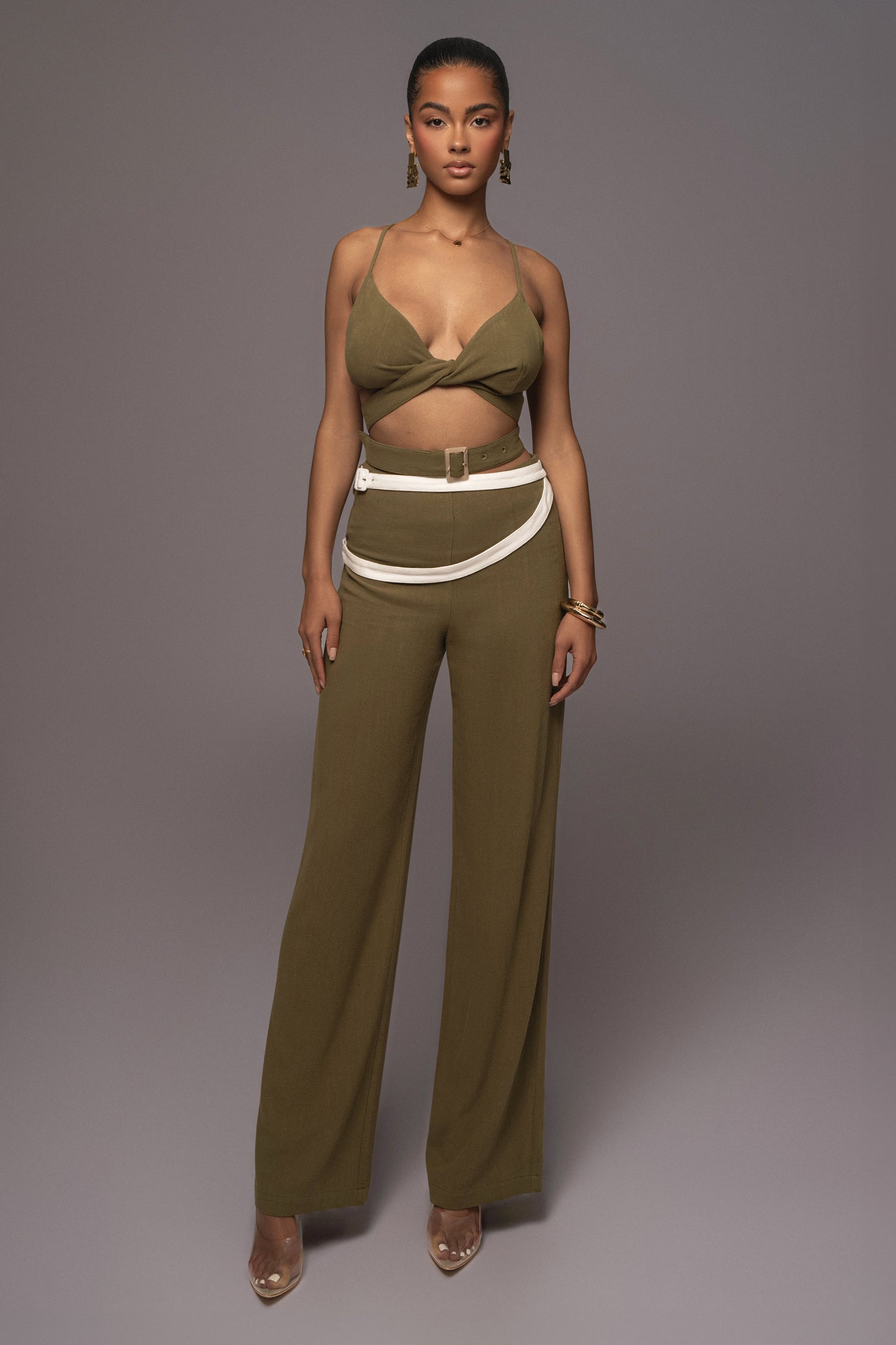 Olive Ocean Depths Linen Top JLUXLABEL