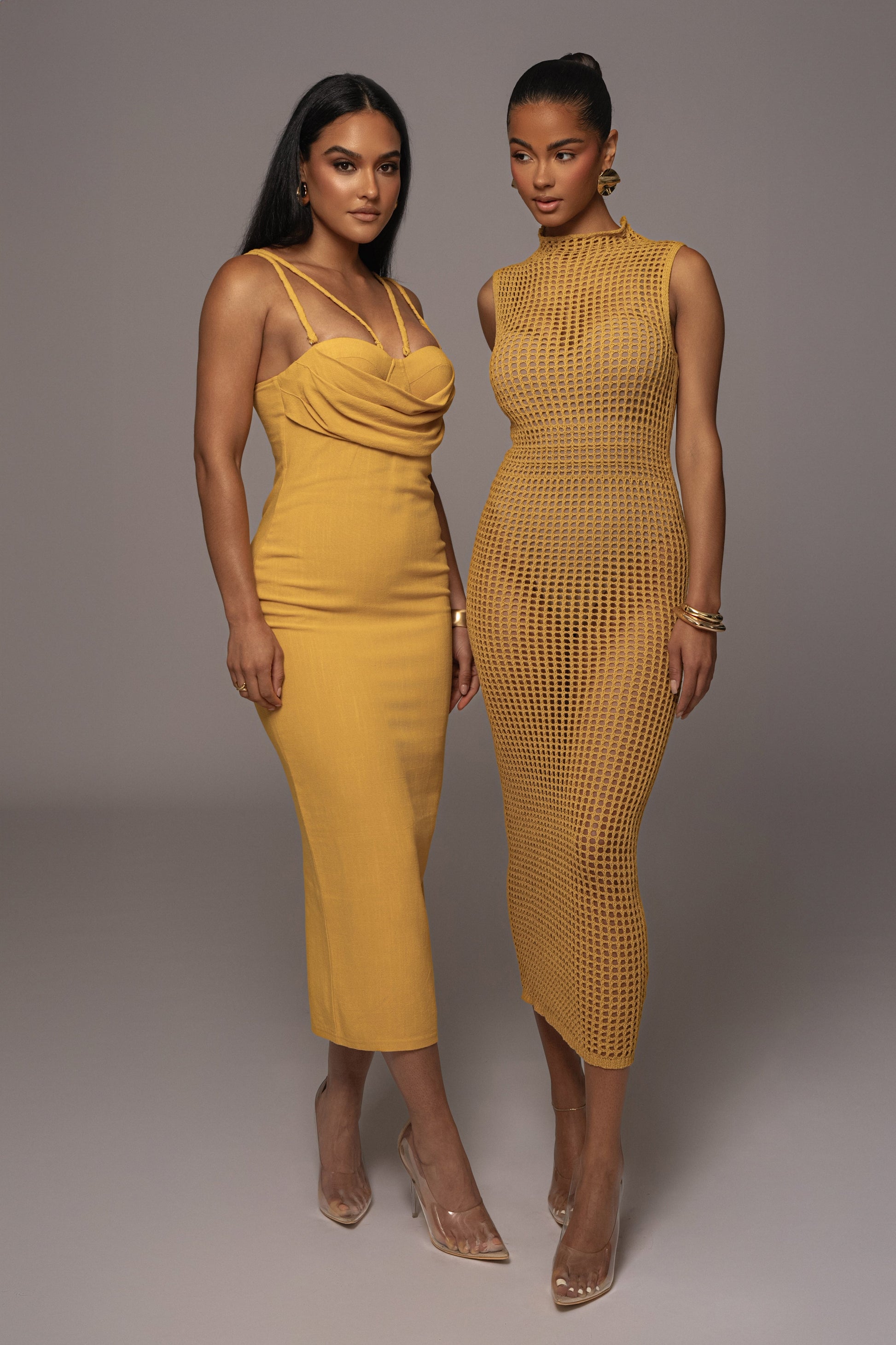 Yellow Pacific Tides Crochet Maxi Dress JLUXLABEL