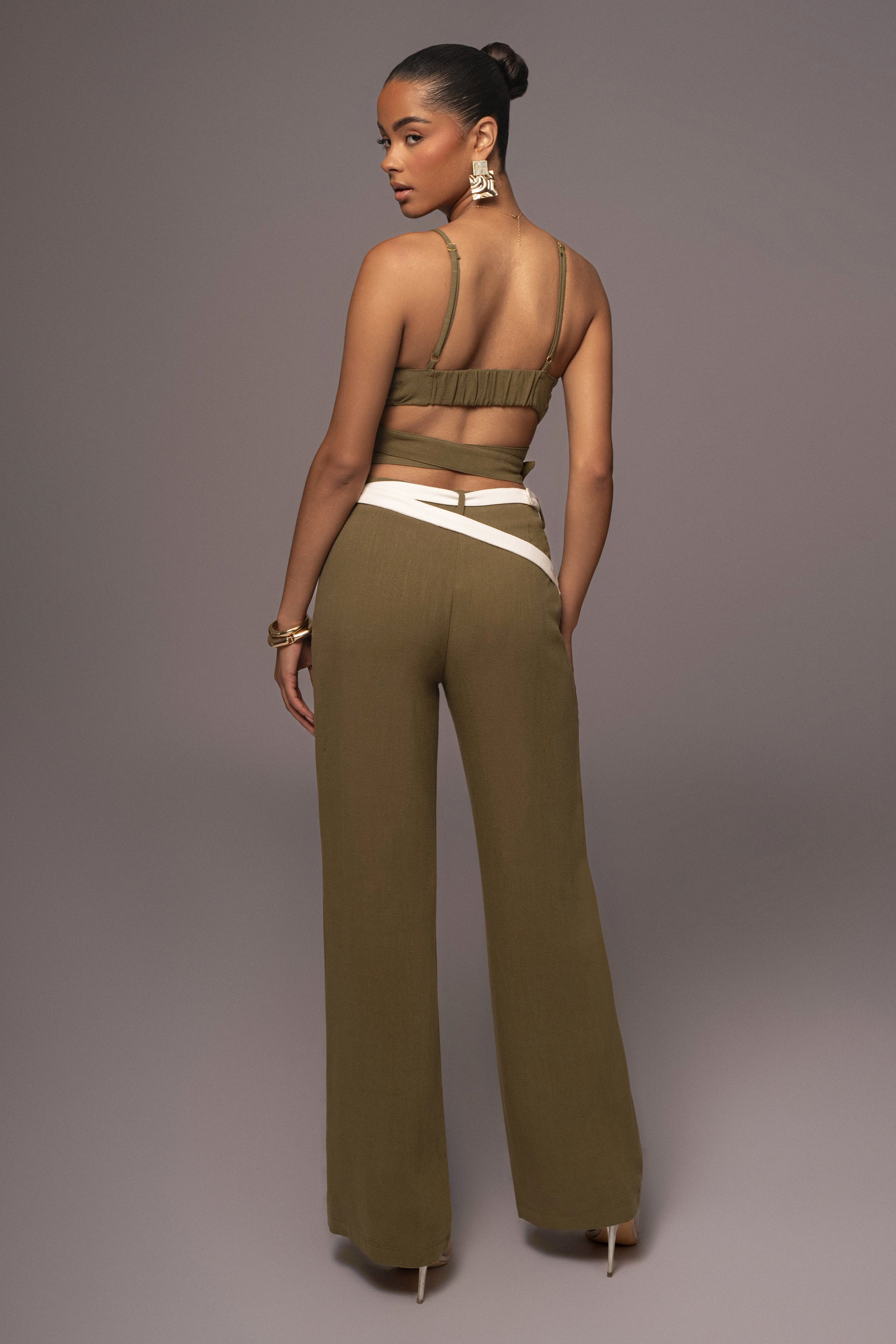 Olive Ocean Depths Linen Top JLUXLABEL