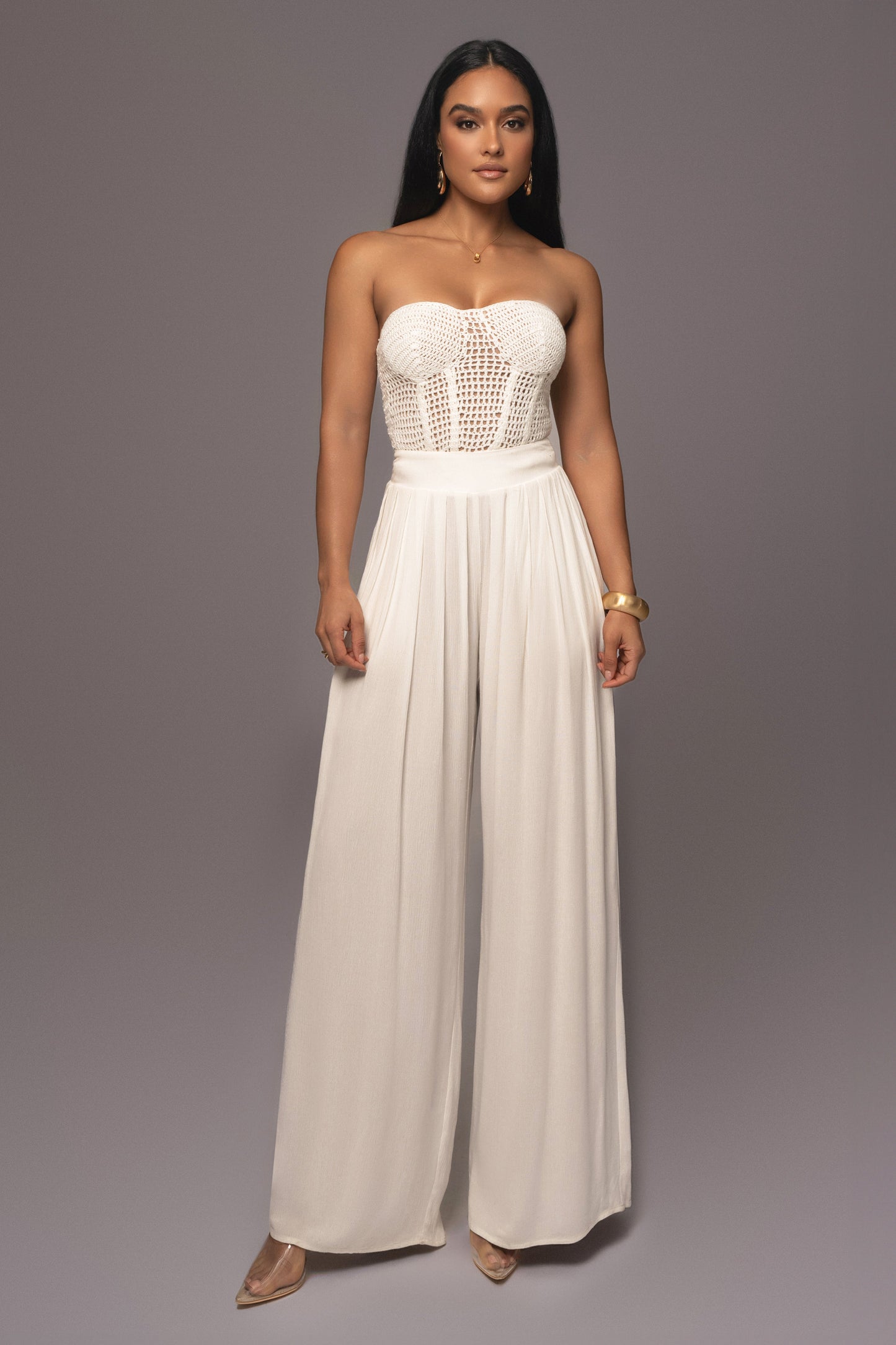 White Want It All Crochet Bustier JLUXLABEL