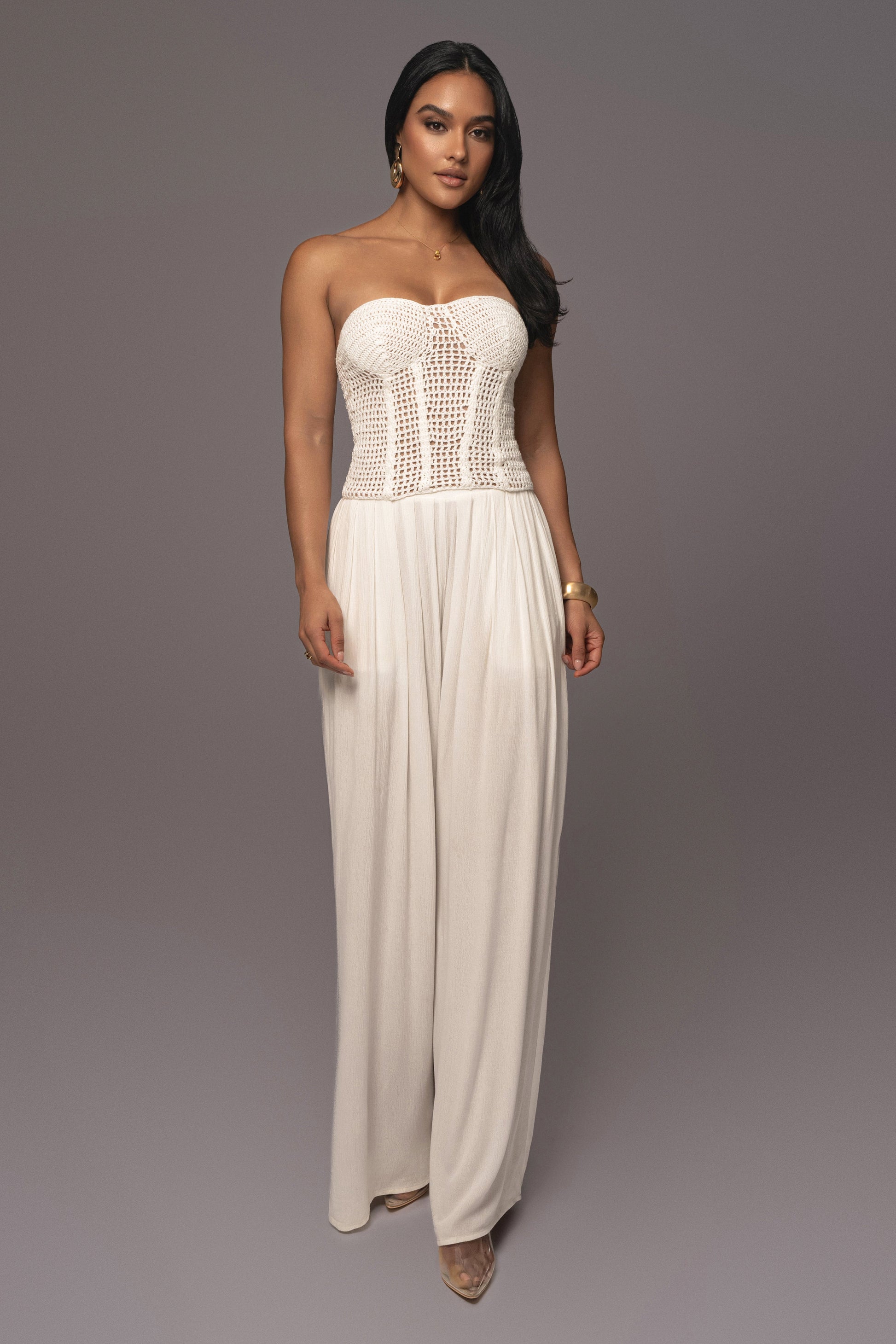 White Want It All Crochet Bustier JLUXLABEL