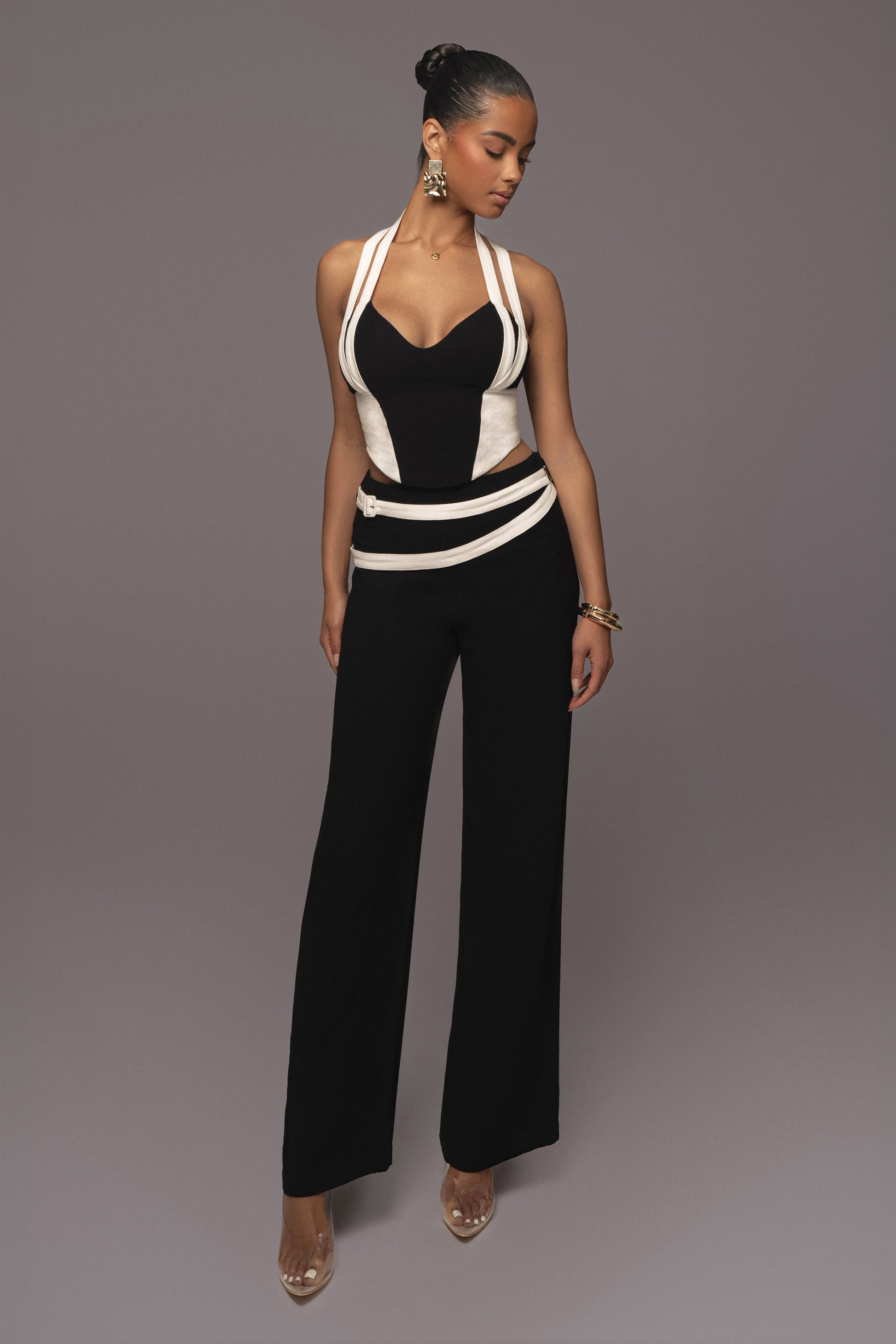 Black Palm Beach Belted Linen Pants JLUXLABEL