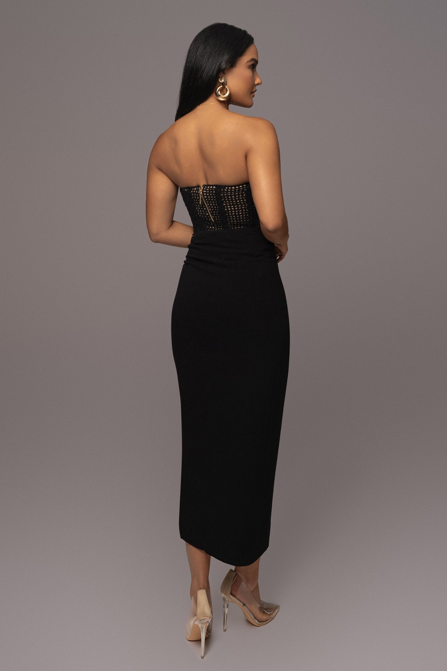 Black Want It All Crochet Bustier JLUXLABEL