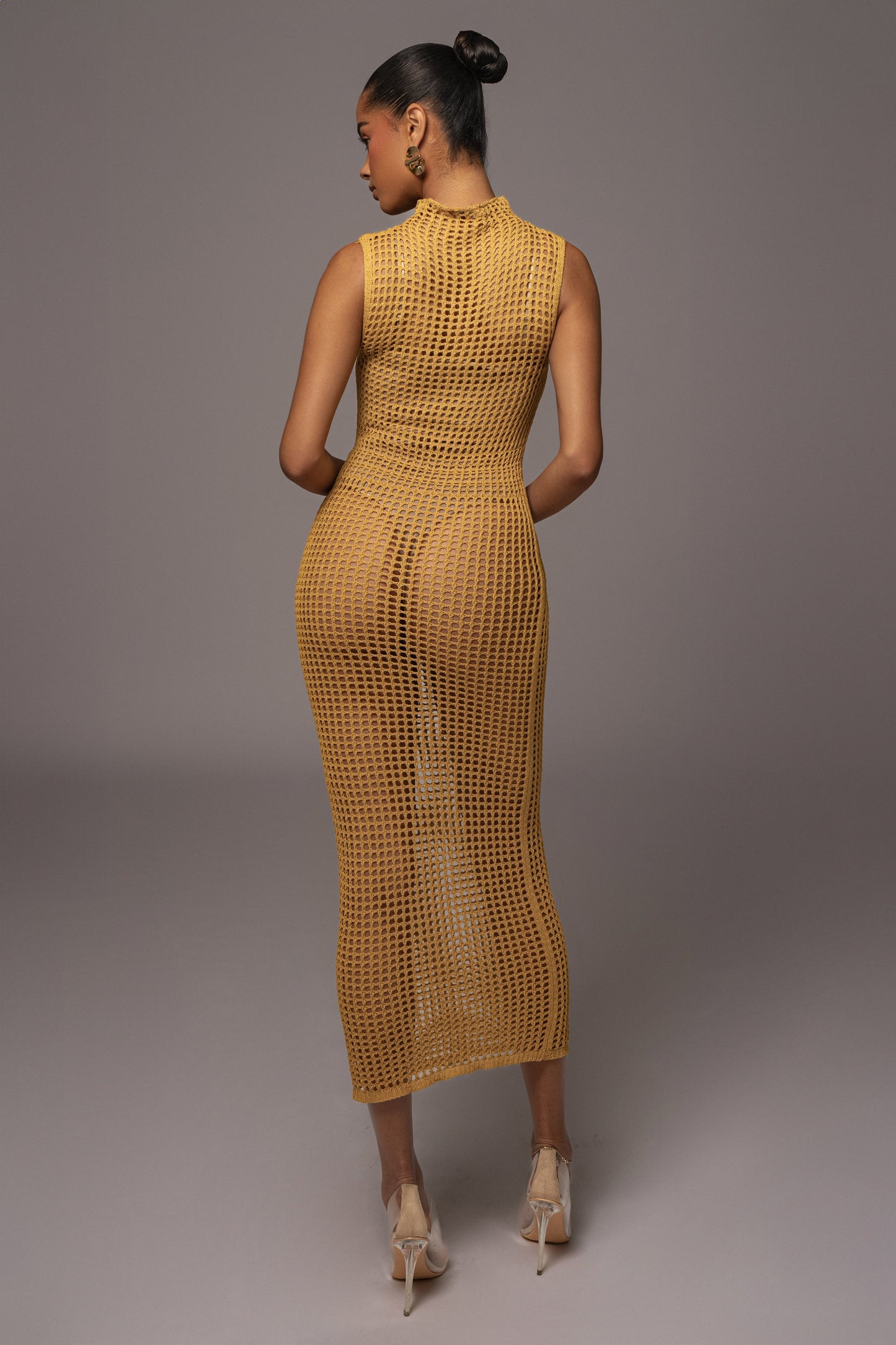 Yellow Pacific Tides Crochet Maxi Dress JLUXLABEL