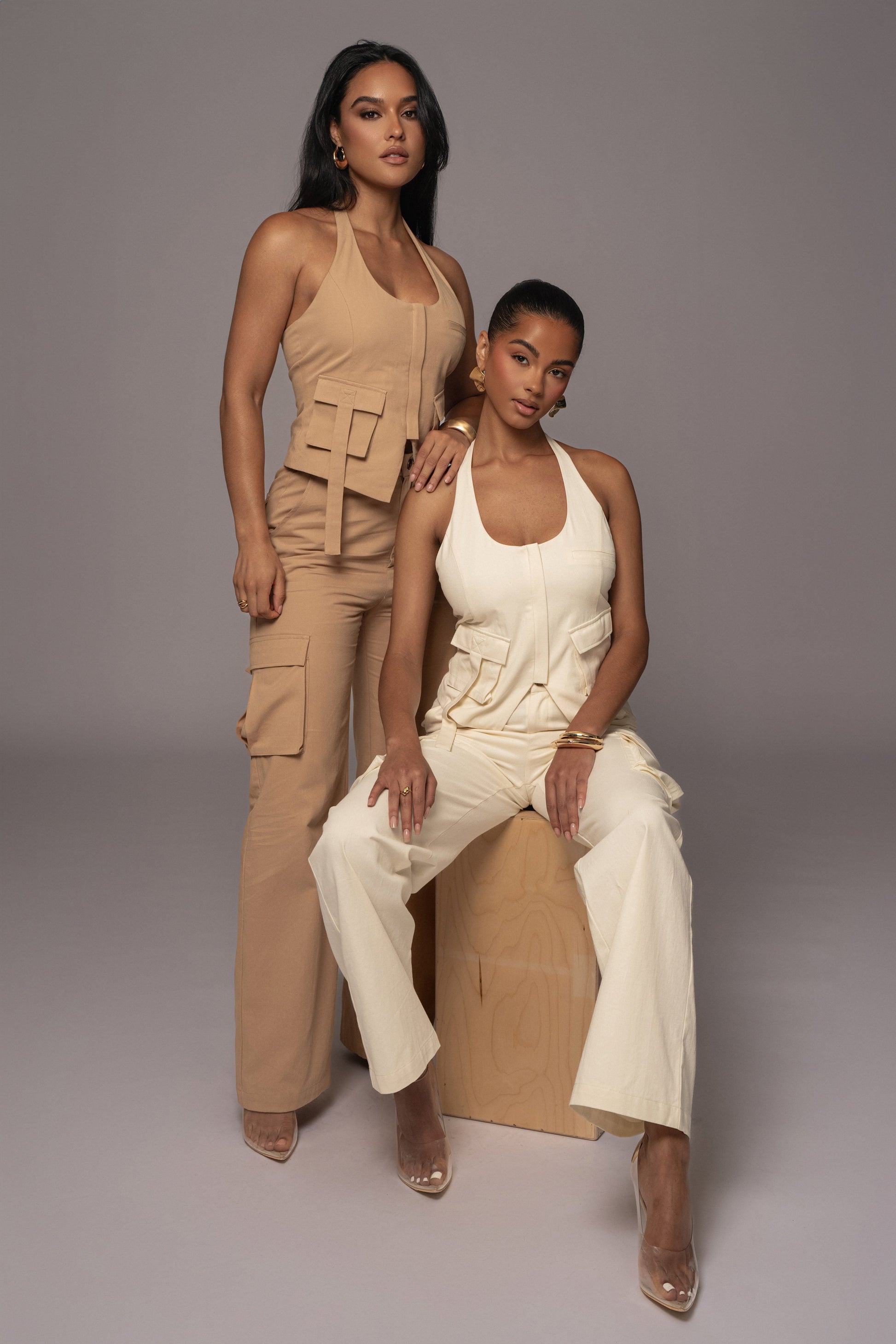 Cream Aeris Pant Set JLUXLABEL