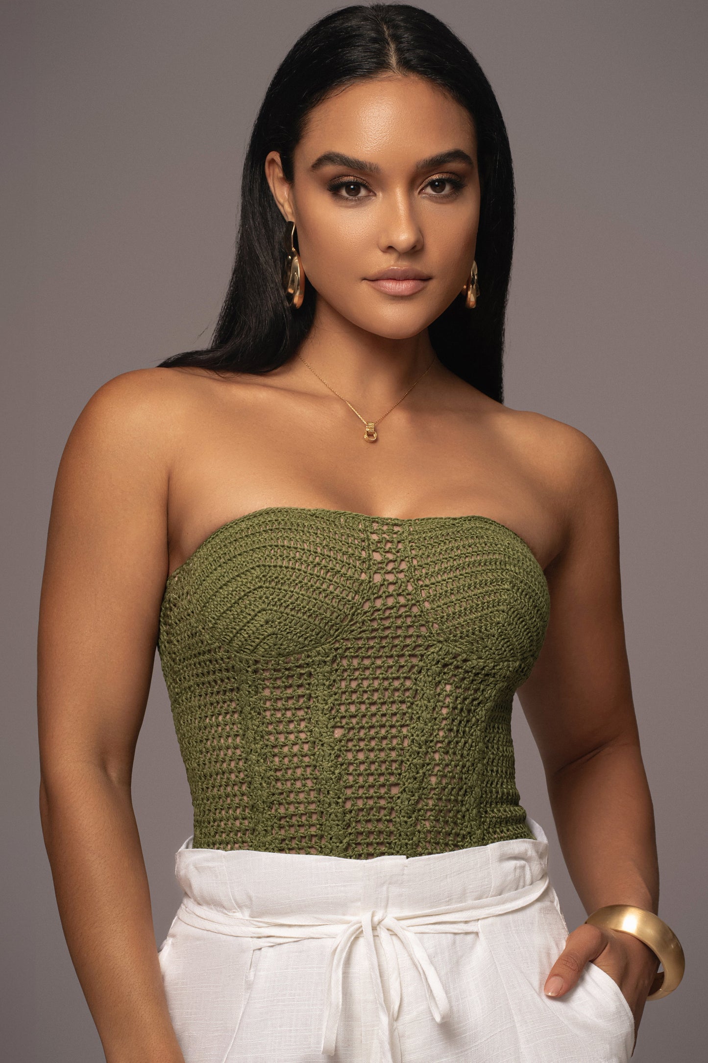 Olive Want It All Crochet Bustier JLUXLABEL