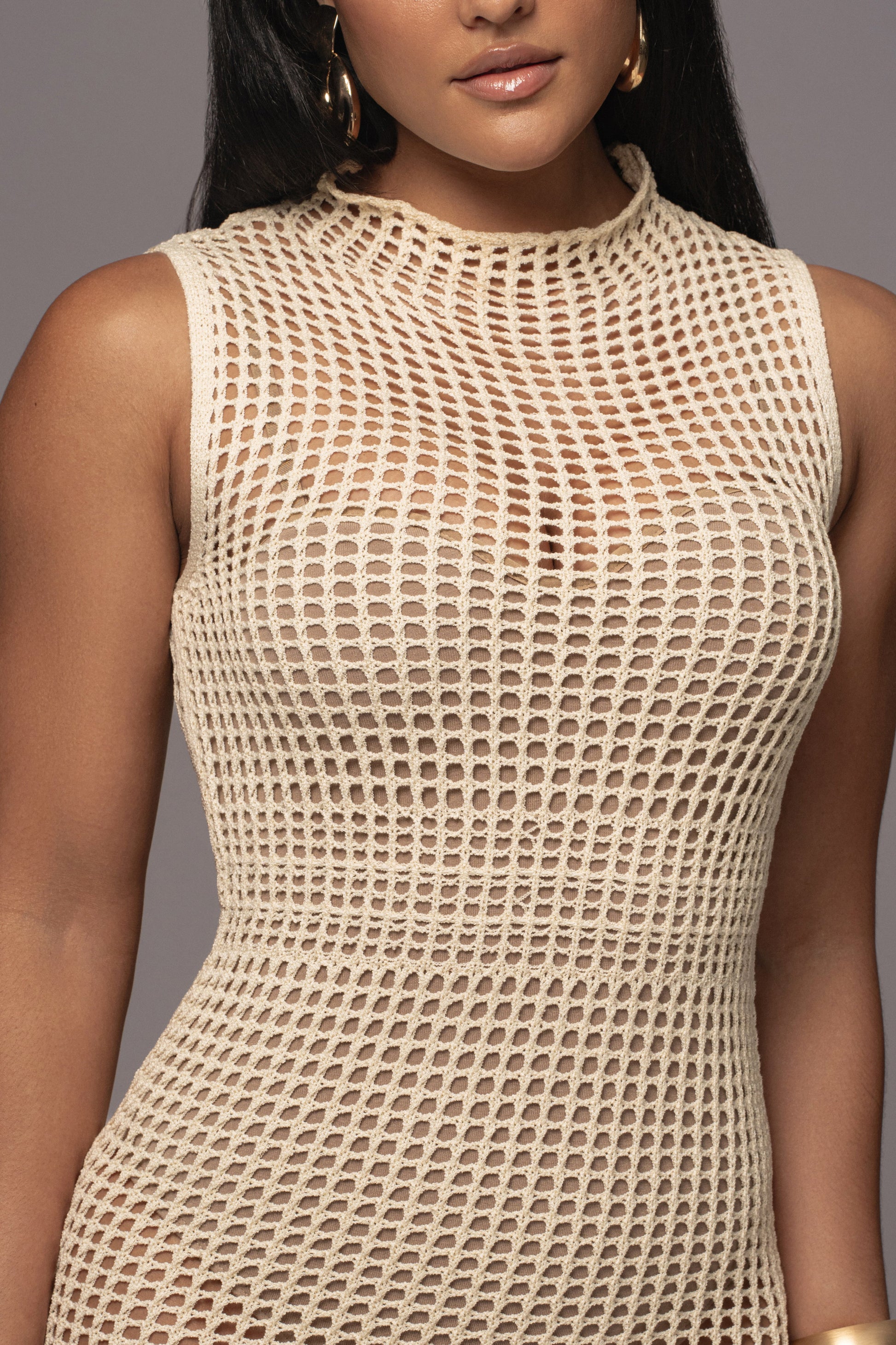 Ivory Pacific Tides Crochet Maxi Dress JLUXLABEL