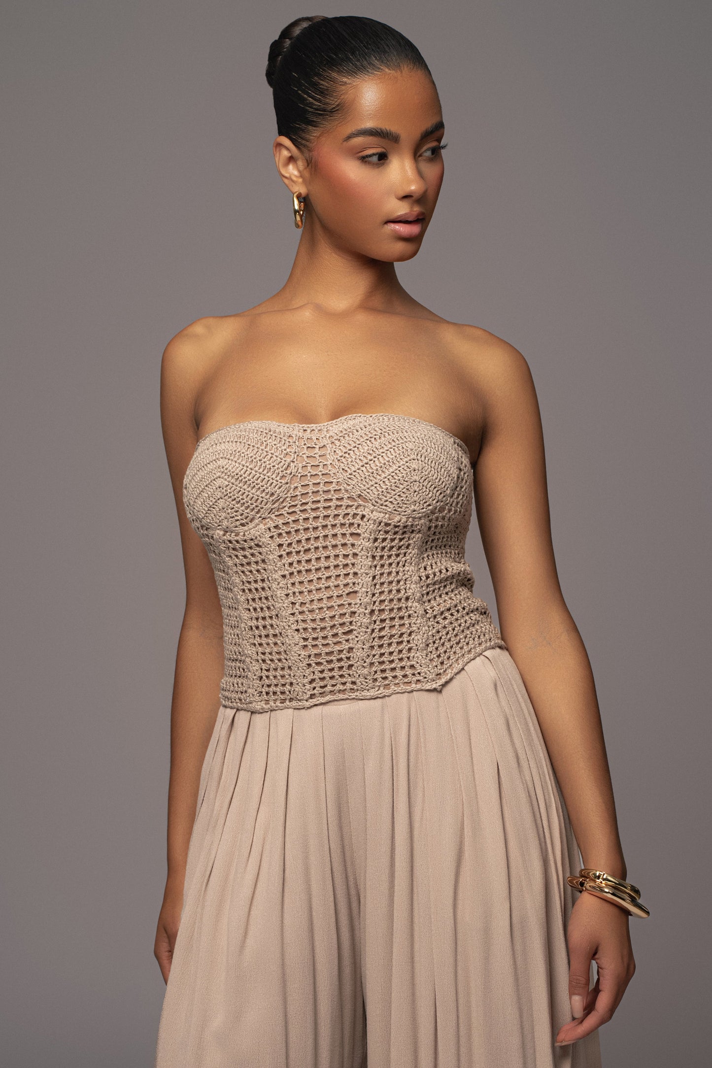 Natural Want It All Crochet Bustier JLUXLABEL