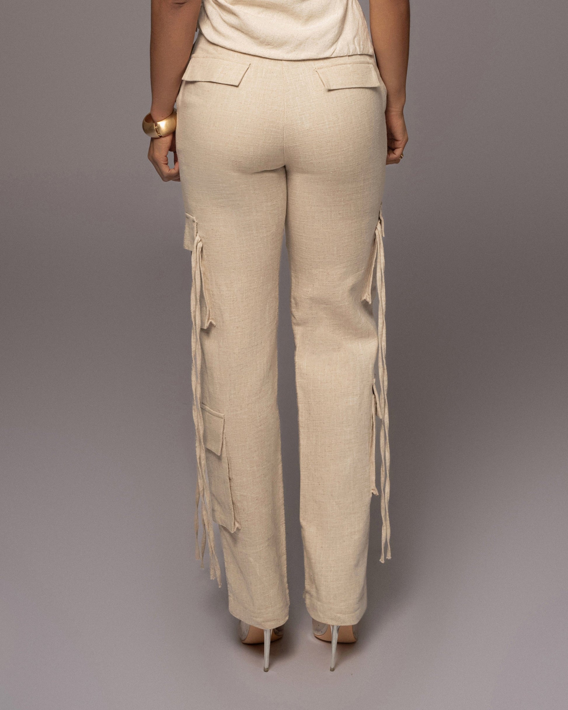 Natural Better Half Linen Utility Pants JLUXLABEL