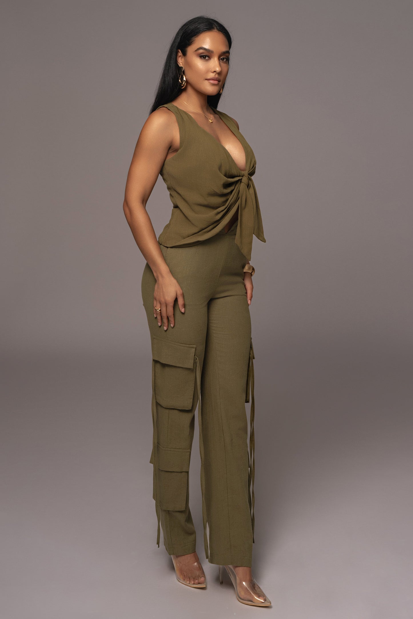 Olive Elicia Linen Top JLUXLABEL