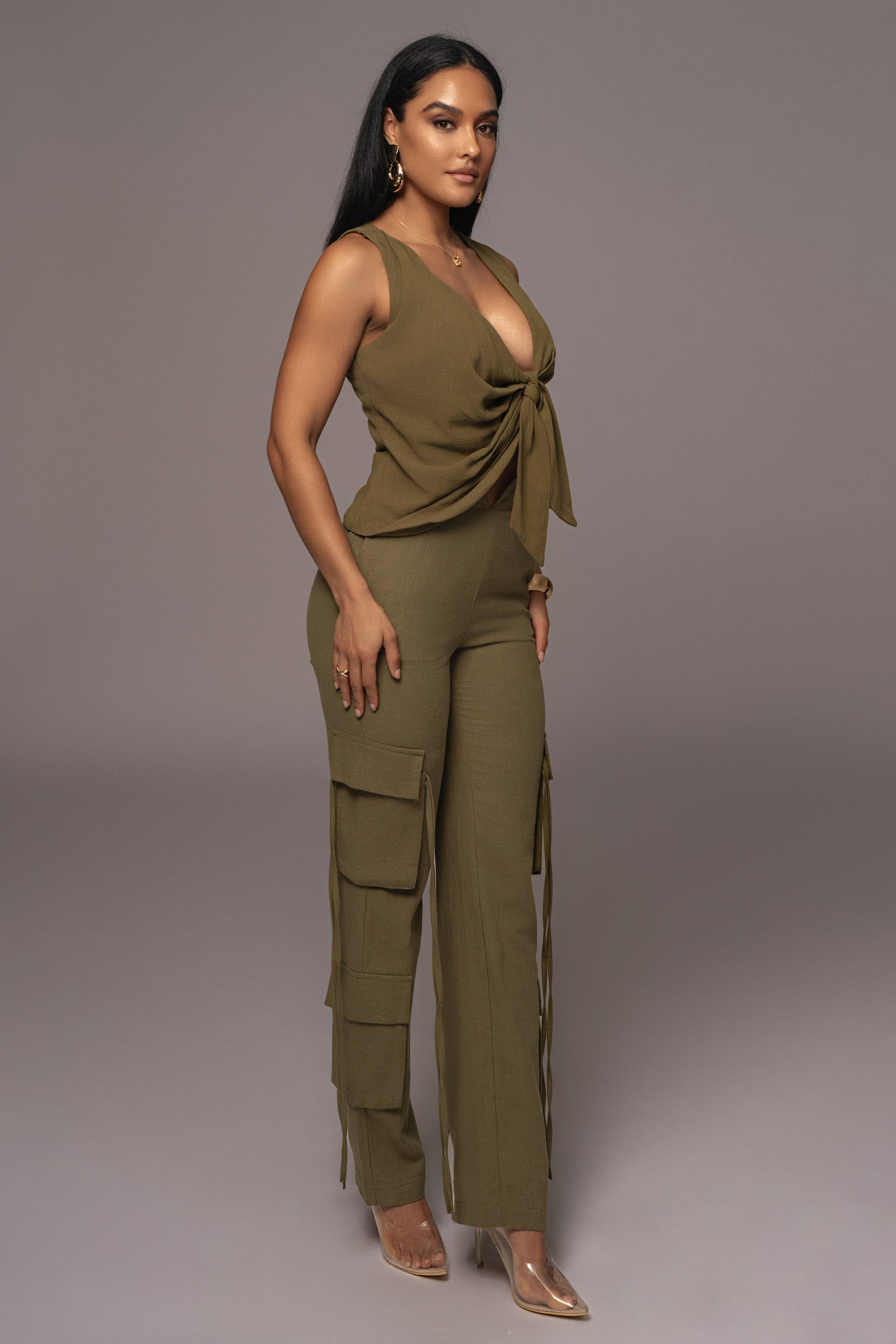 Olive Elicia Linen Top JLUXLABEL