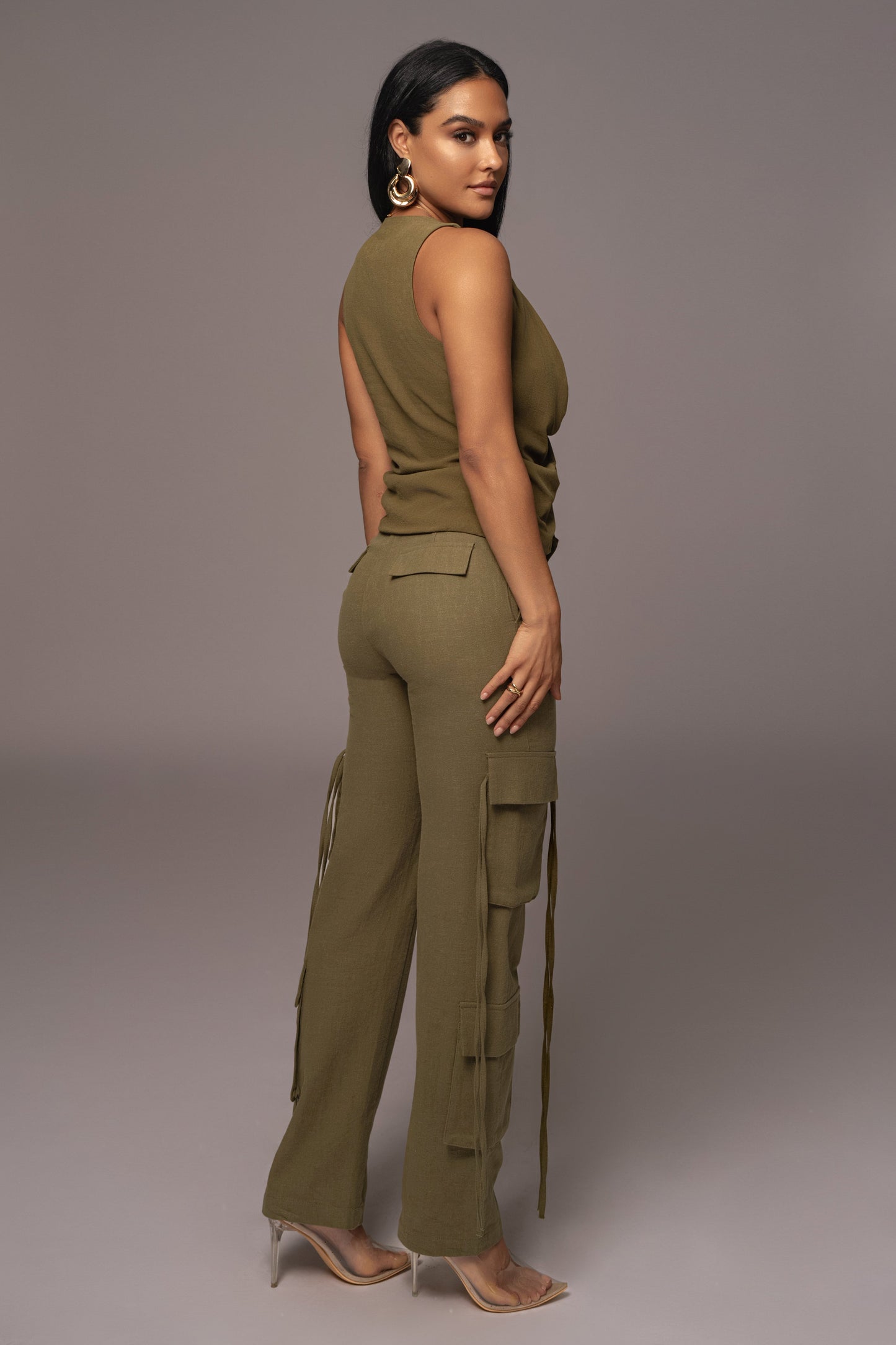 Olive Elicia Linen Top JLUXLABEL