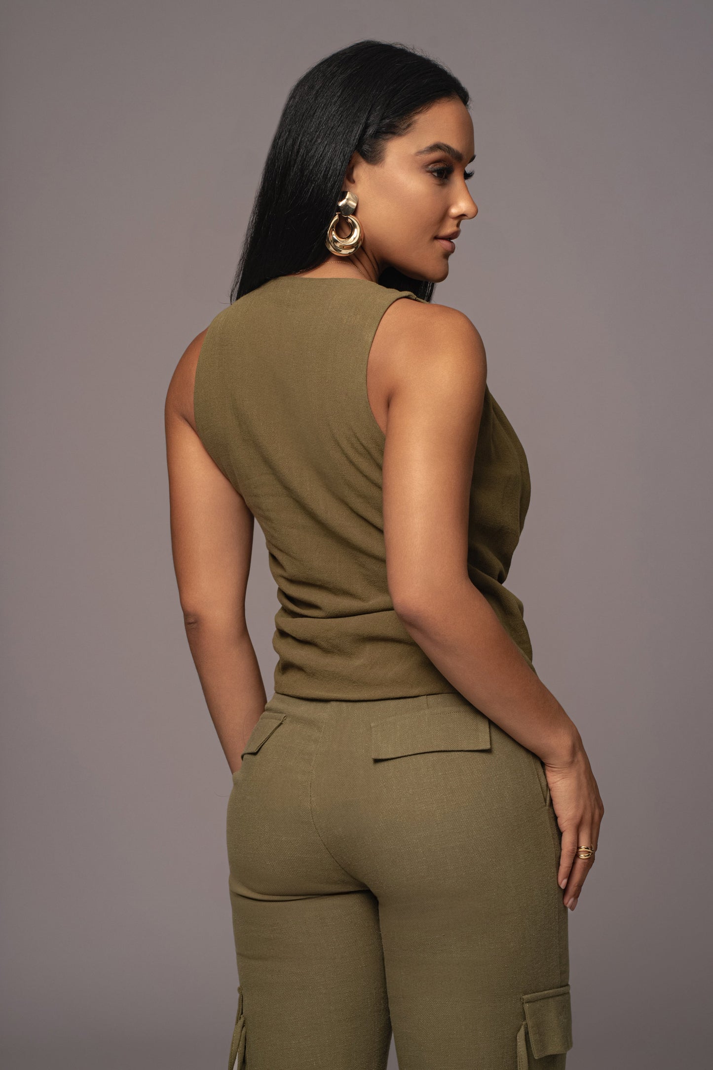 Olive Elicia Linen Top JLUXLABEL