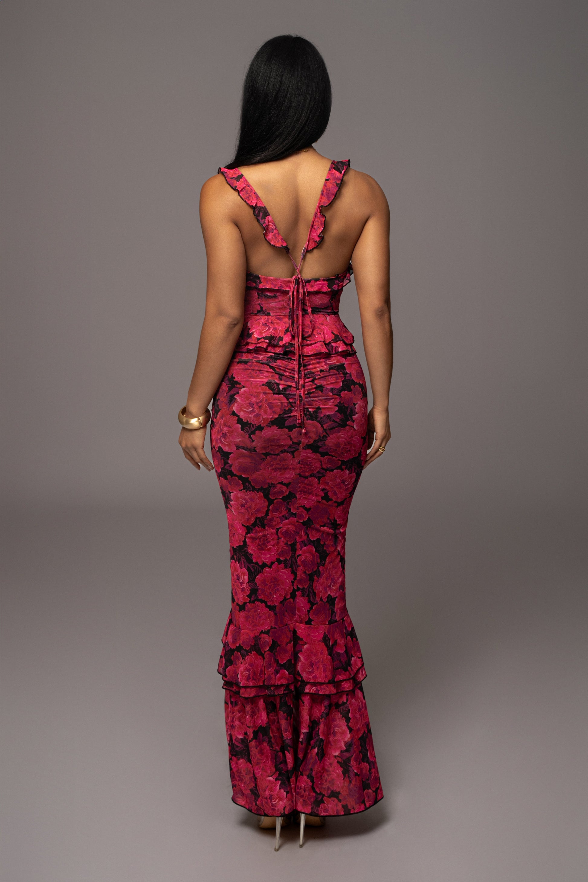 Pink  La Costa Ruffle Maxi Dress JLUXLABEL