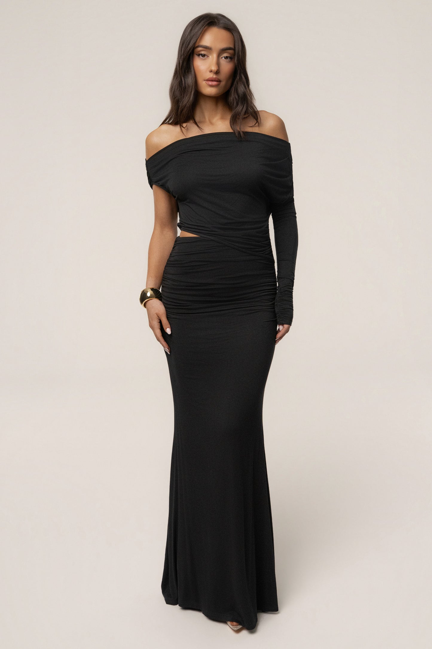 Black Premiere Cutout Maxi Dress JLUXLABEL