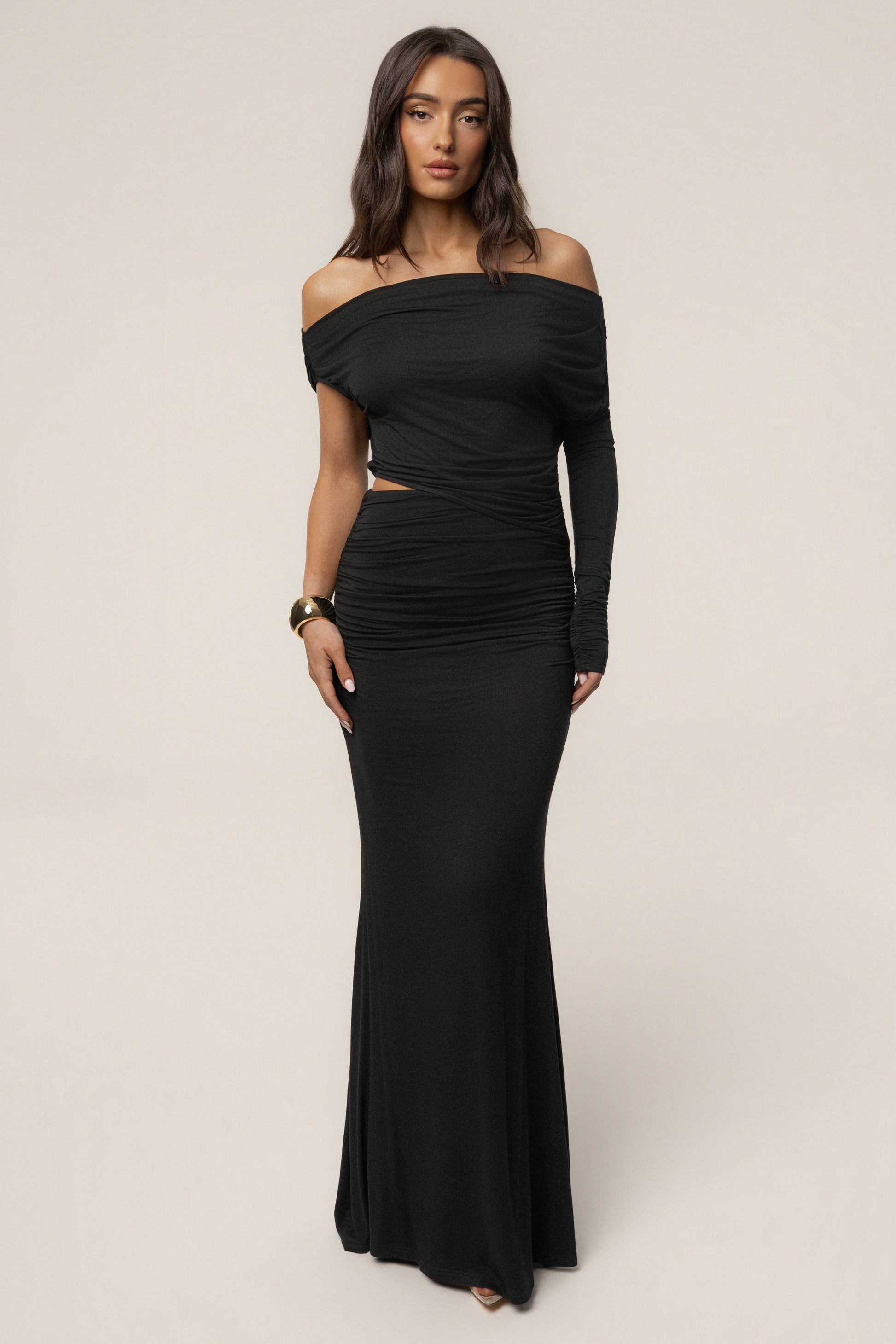 Black Premiere Cutout Maxi Dress JLUXLABEL