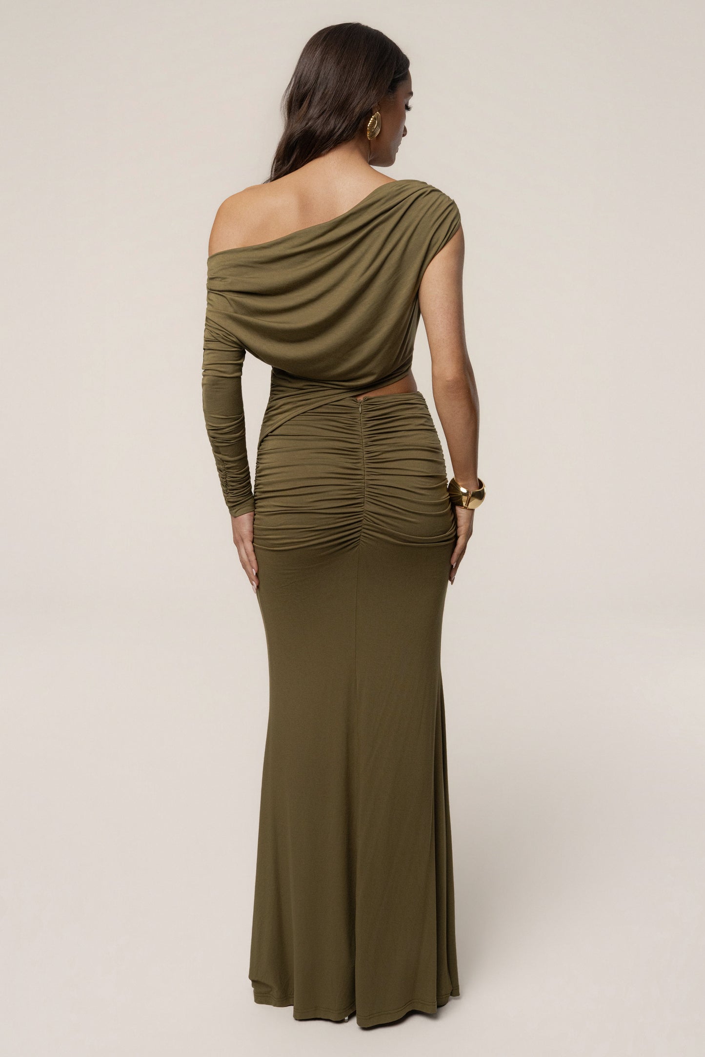 Olive Premiere Cutout Maxi Dress JLUXLABEL